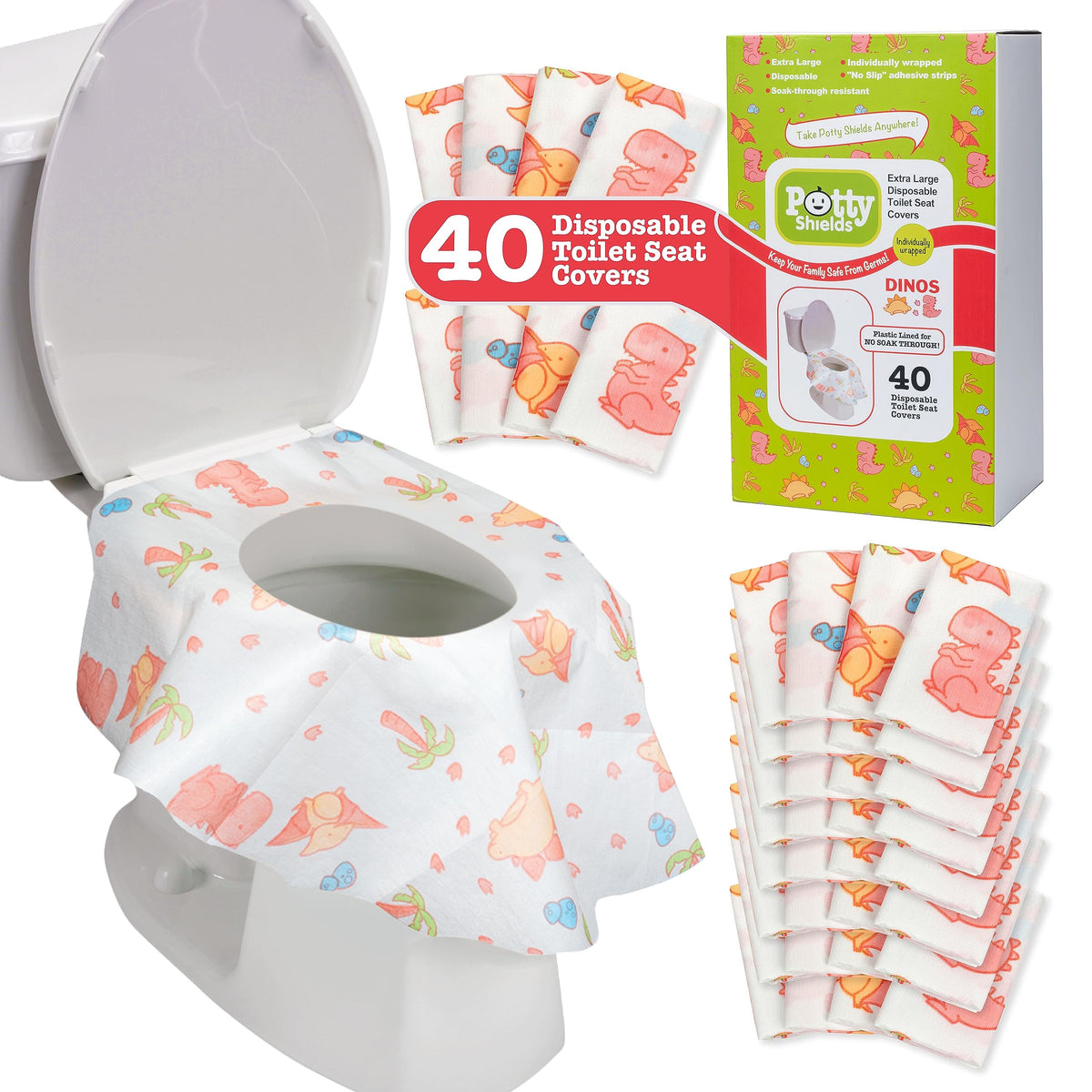 Waterproof Disposable Toilet Seat Covers (40 Count)