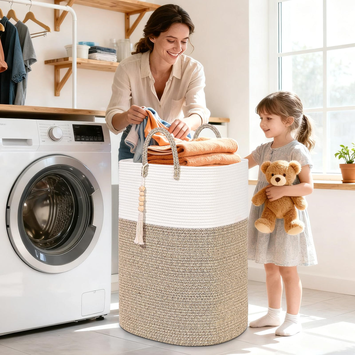 65L Woven Laundry Basket for Clothes (63.36 Ounce)