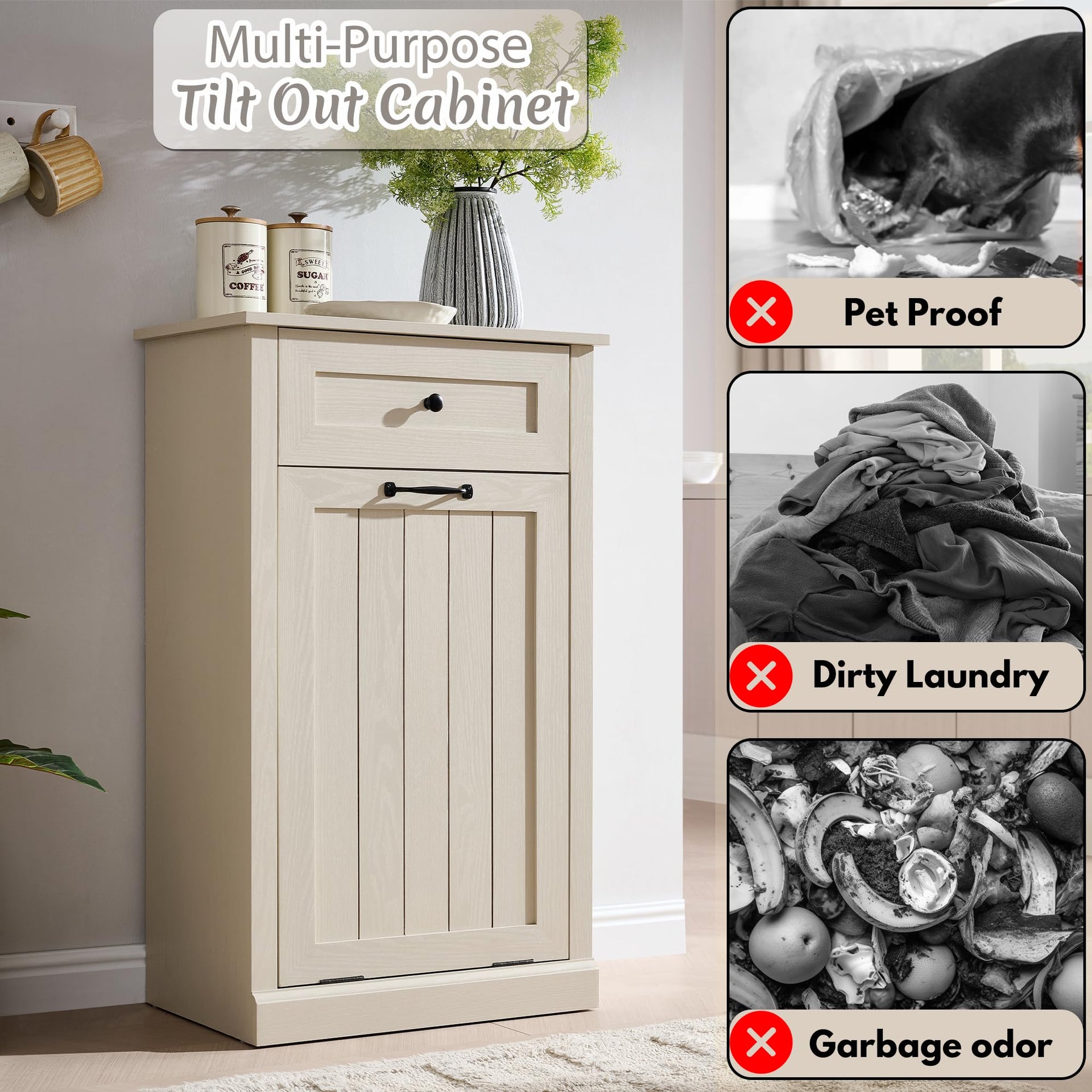 Tilt Out Laundry Hamper Cabinet