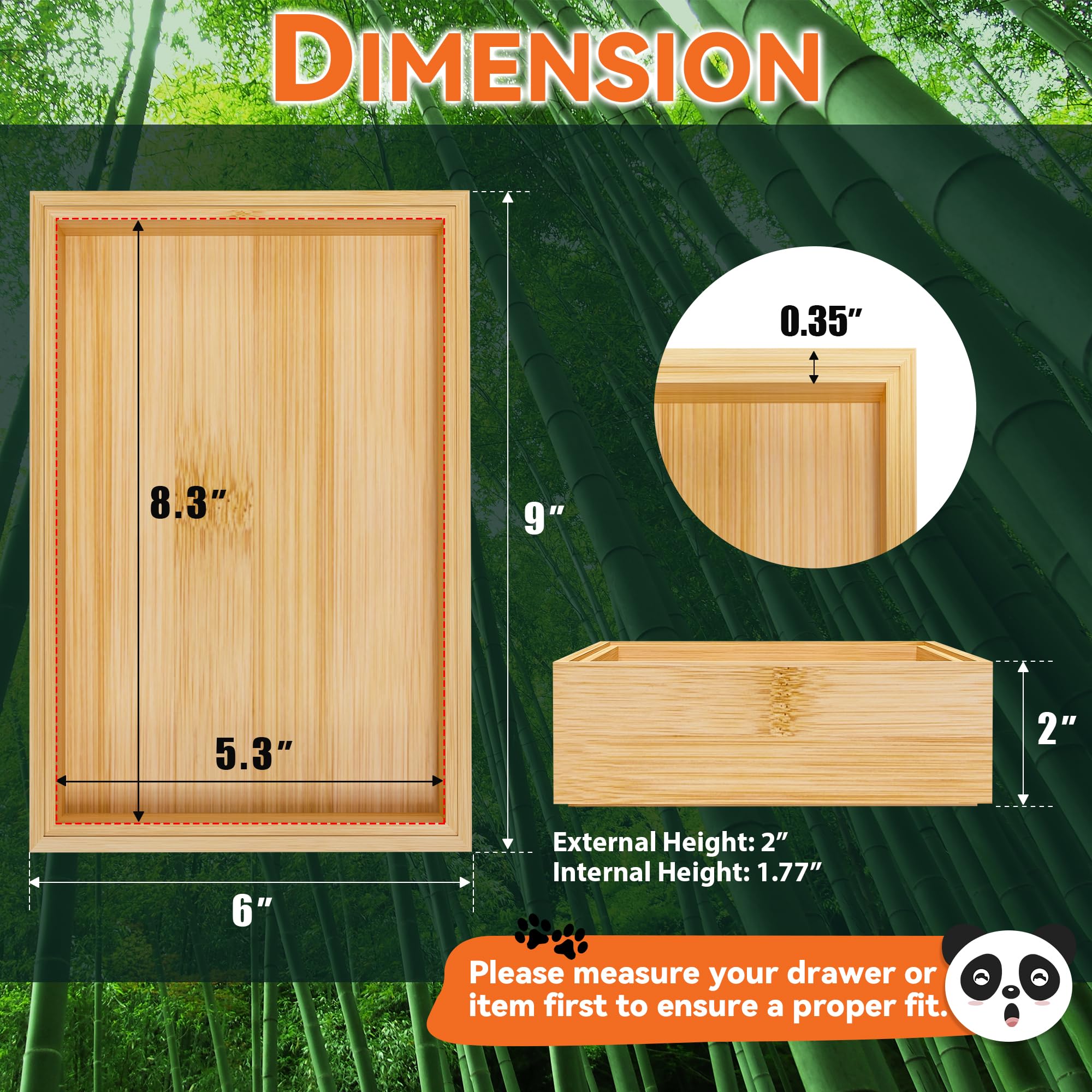Bamboo Drawer Organizer (2 Count)
