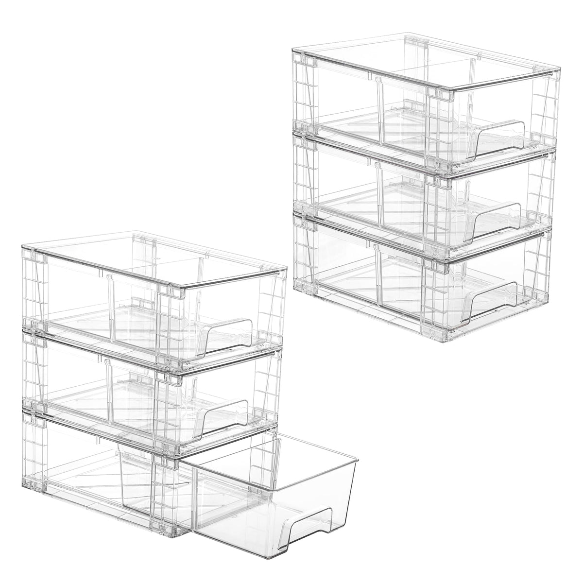 6 Pack Stackable Storage Drawers (6 Count)