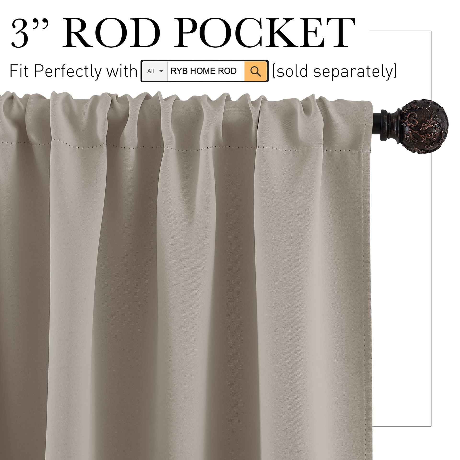 Short Blackout Privacy Curtains 30 inch Long for Bathroom Window