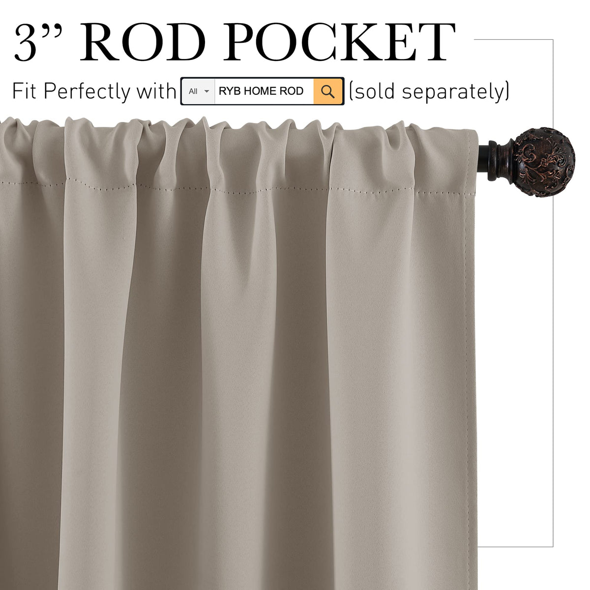 Short Blackout Curtains for Small Window Kitchen Bathroom Cafe RV
