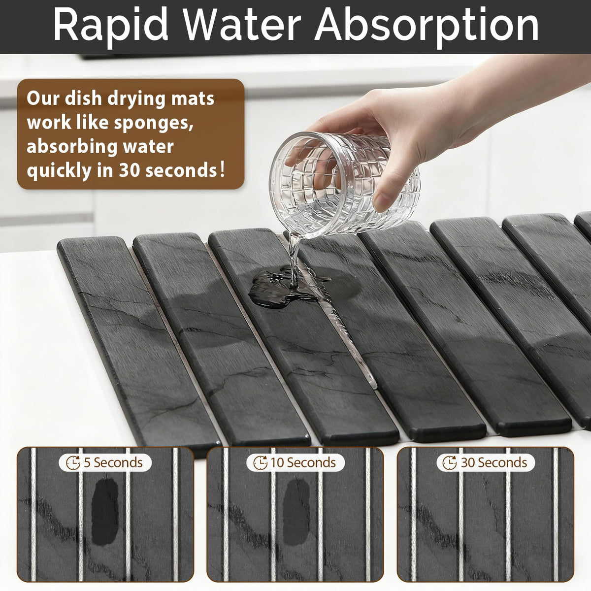 Large Stone Dish Drying Mat for Kitchen Counter