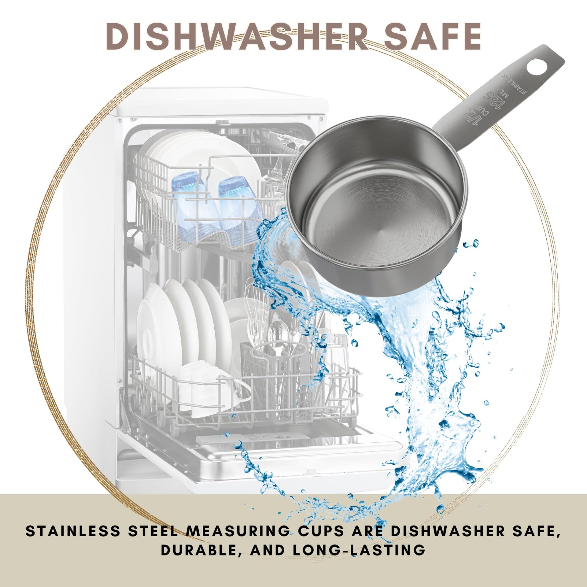 1 2 Cup Stainless Steel Measuring Cup (4 Count)