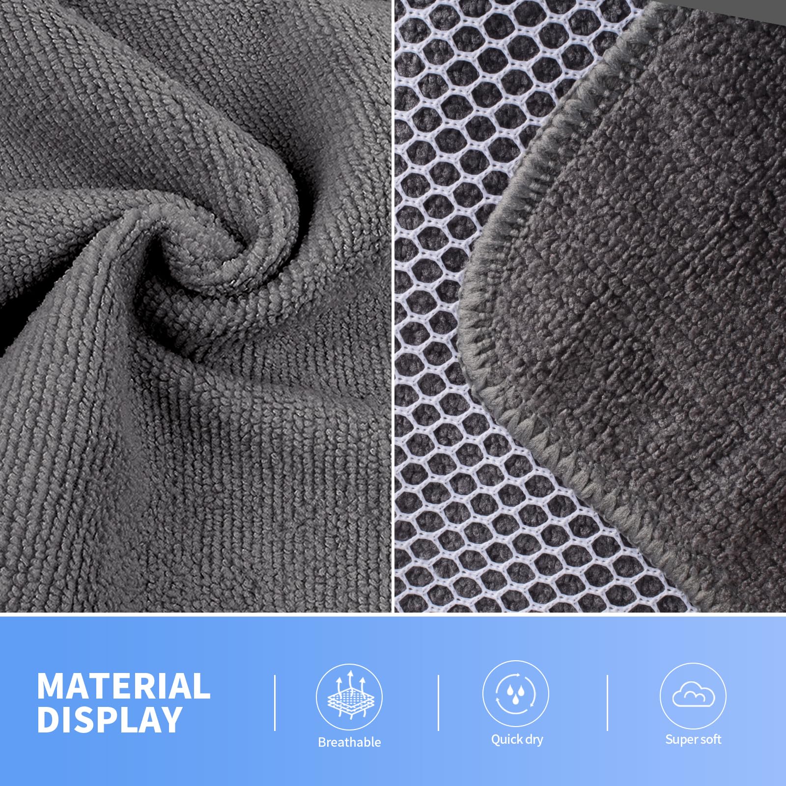 Kitchen Dish Washcloths Microfiber Gray with Poly Scour Scrub Side (9 Count)
