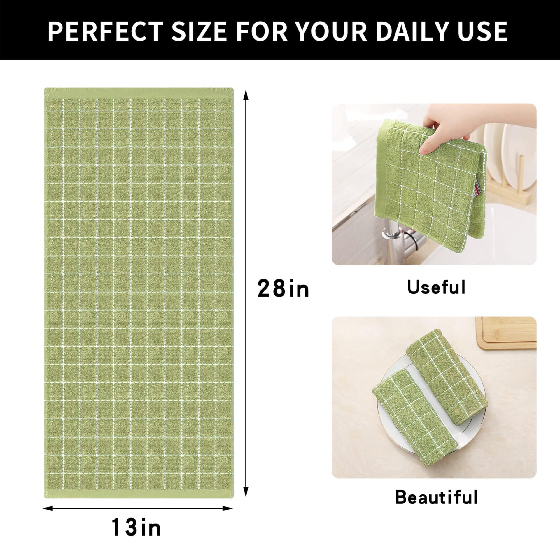 100% Cotton Terry Kitchen Towels (6 Count)