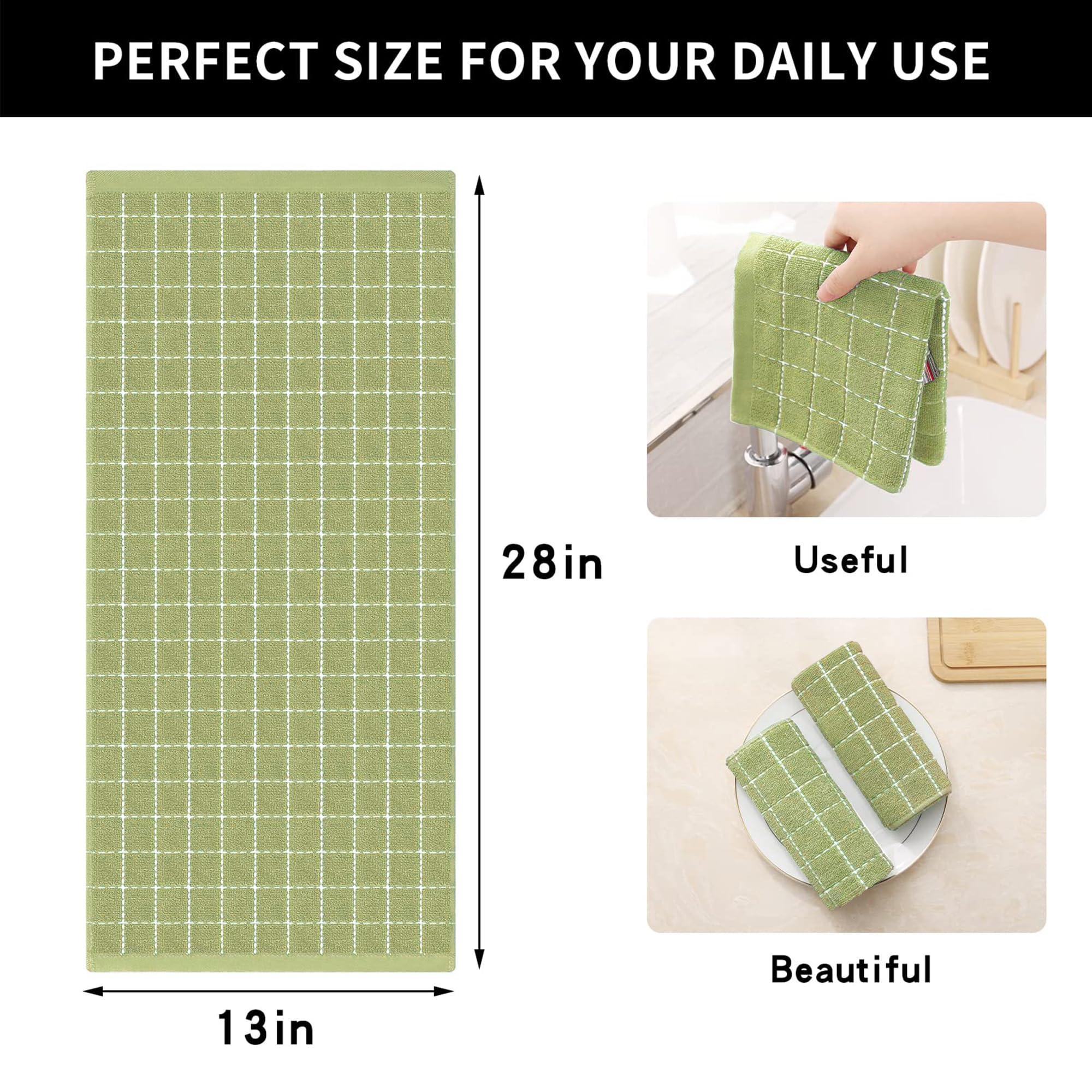 100% Cotton Terry Kitchen Towels (6 Count)