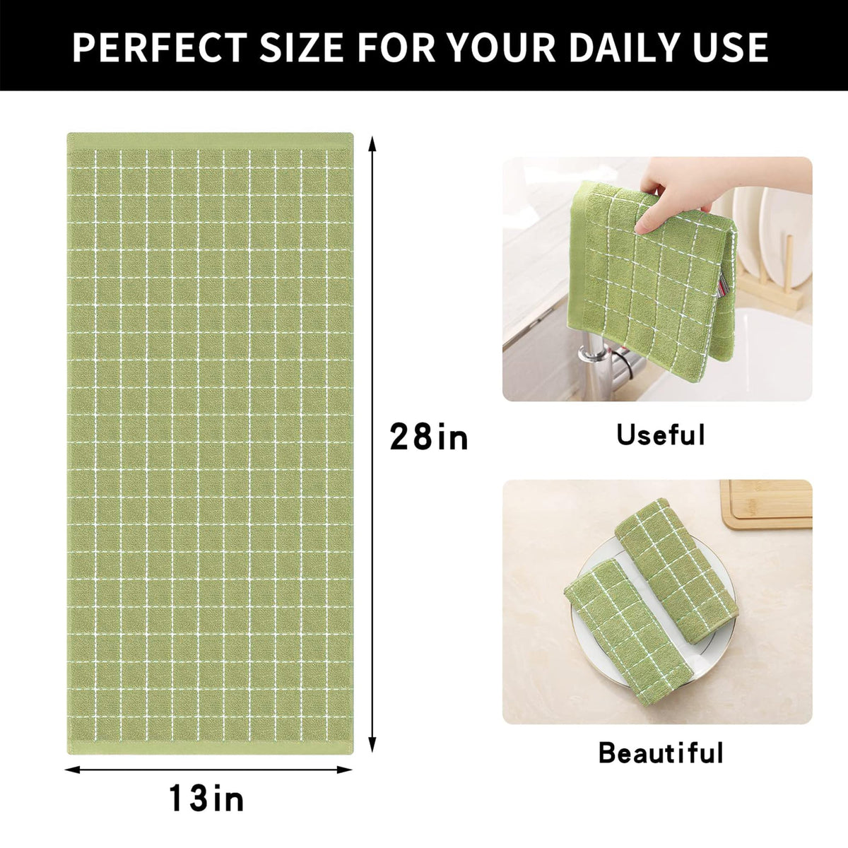 100% Cotton Terry Kitchen Towels (12 Count)