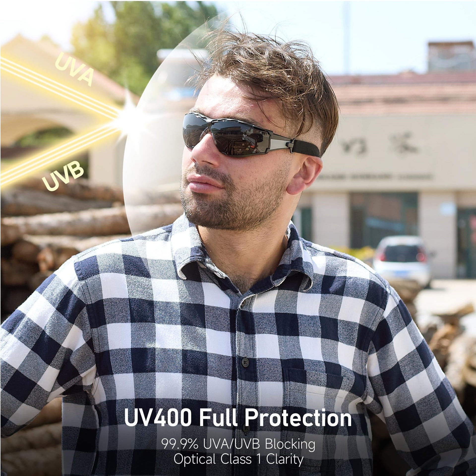 Safety Glasses Anti Fog Scratch Resistant ANSI Z87.1 CE Protective Eyewear with Foam Gasket Adjustable Strap