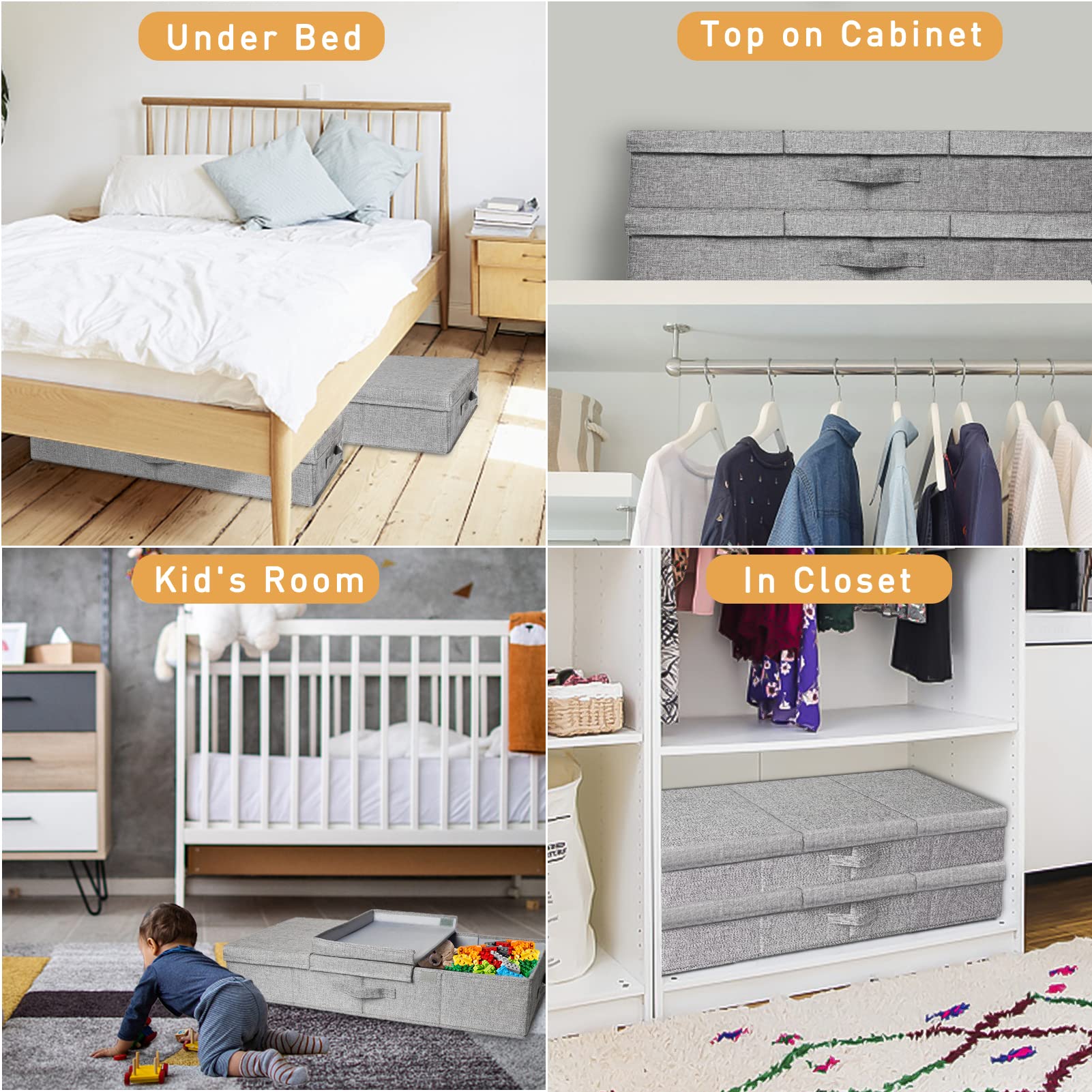 6 in Tall Under Bed Storage Containers with Firm Sides (3 Count)
