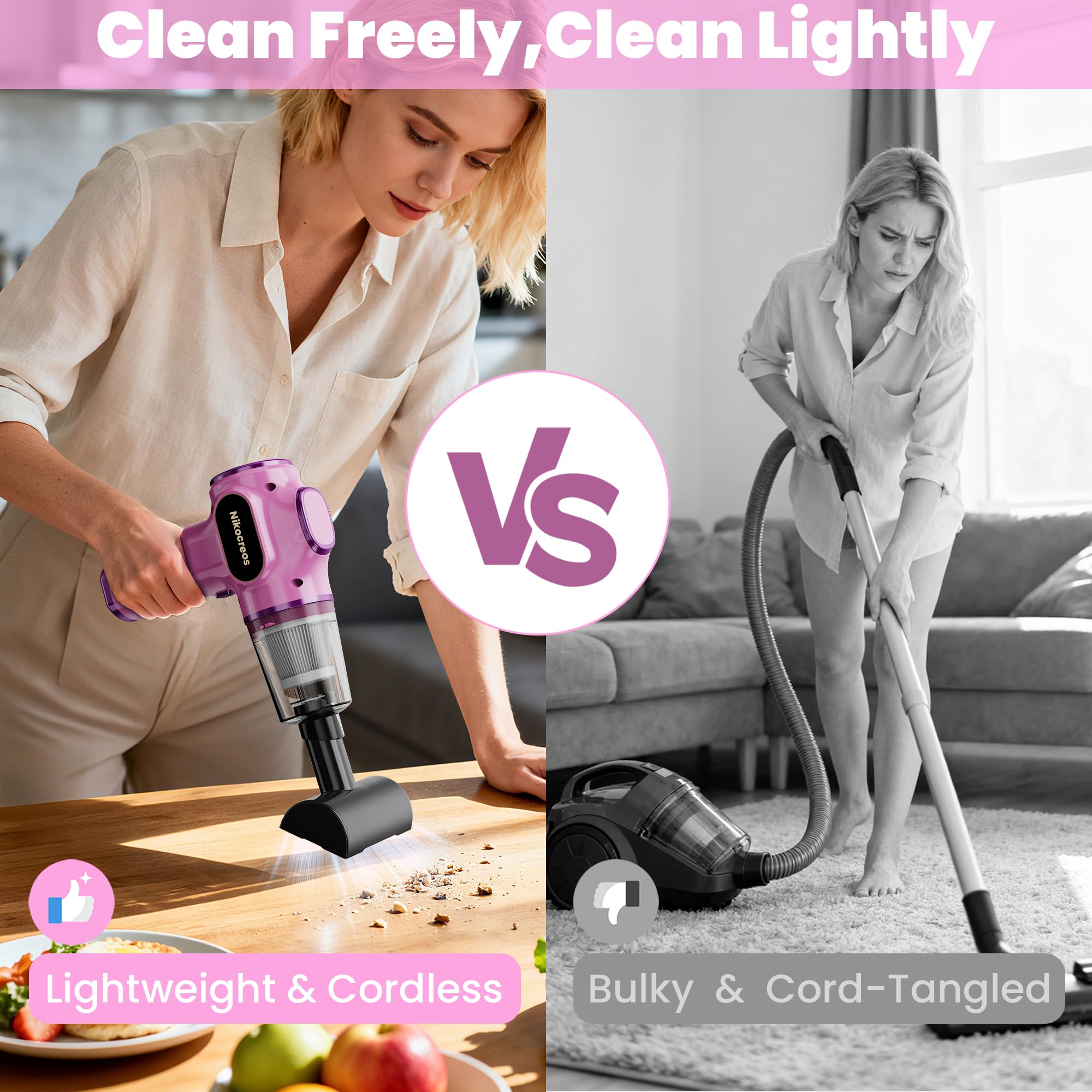 Pink Car Vacuum Cleaner