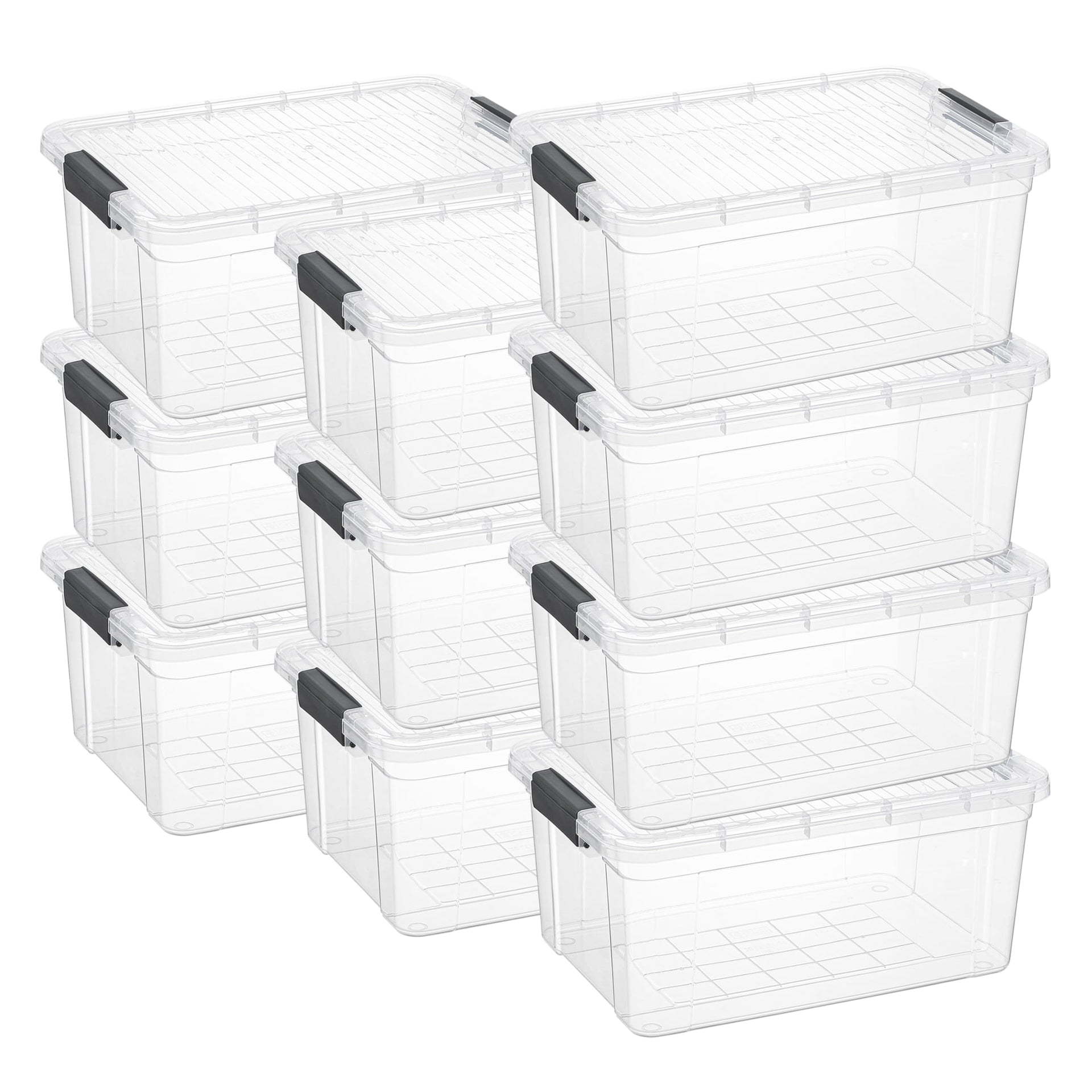 36 Quart Clear Plastic Storage Boxes with Lids (10 Count)