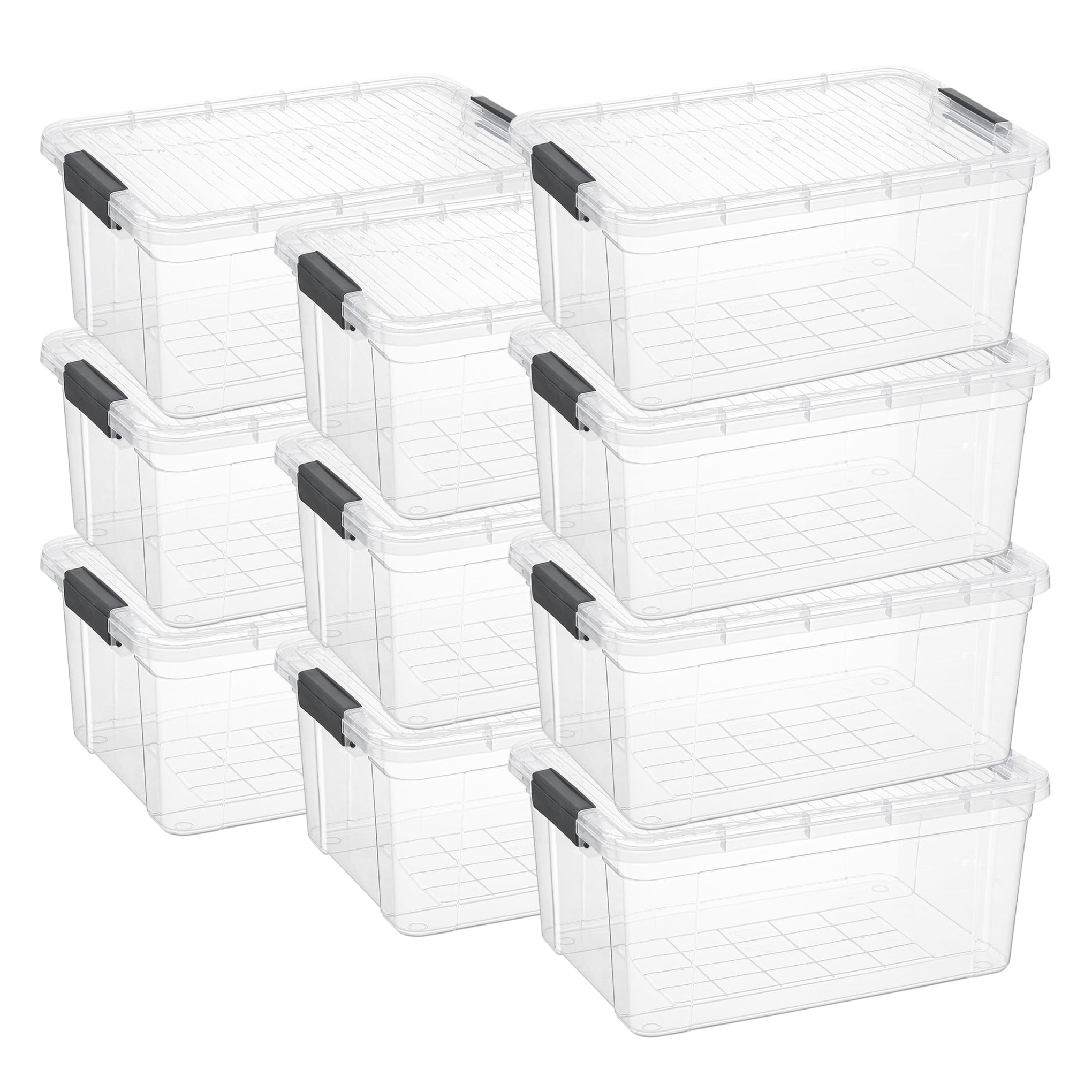 36 Quart Clear Plastic Storage Boxes with Lids (10 Count)