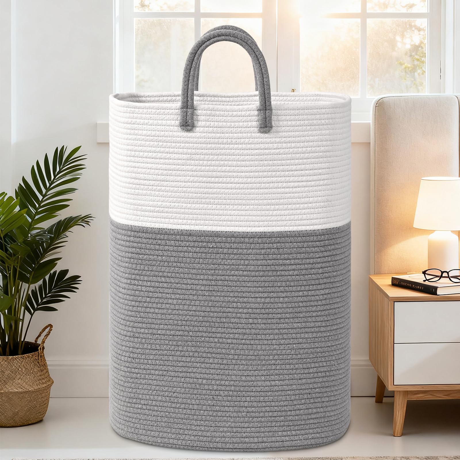 Woven Laundry Basket for Clothes (56.32 Ounce)