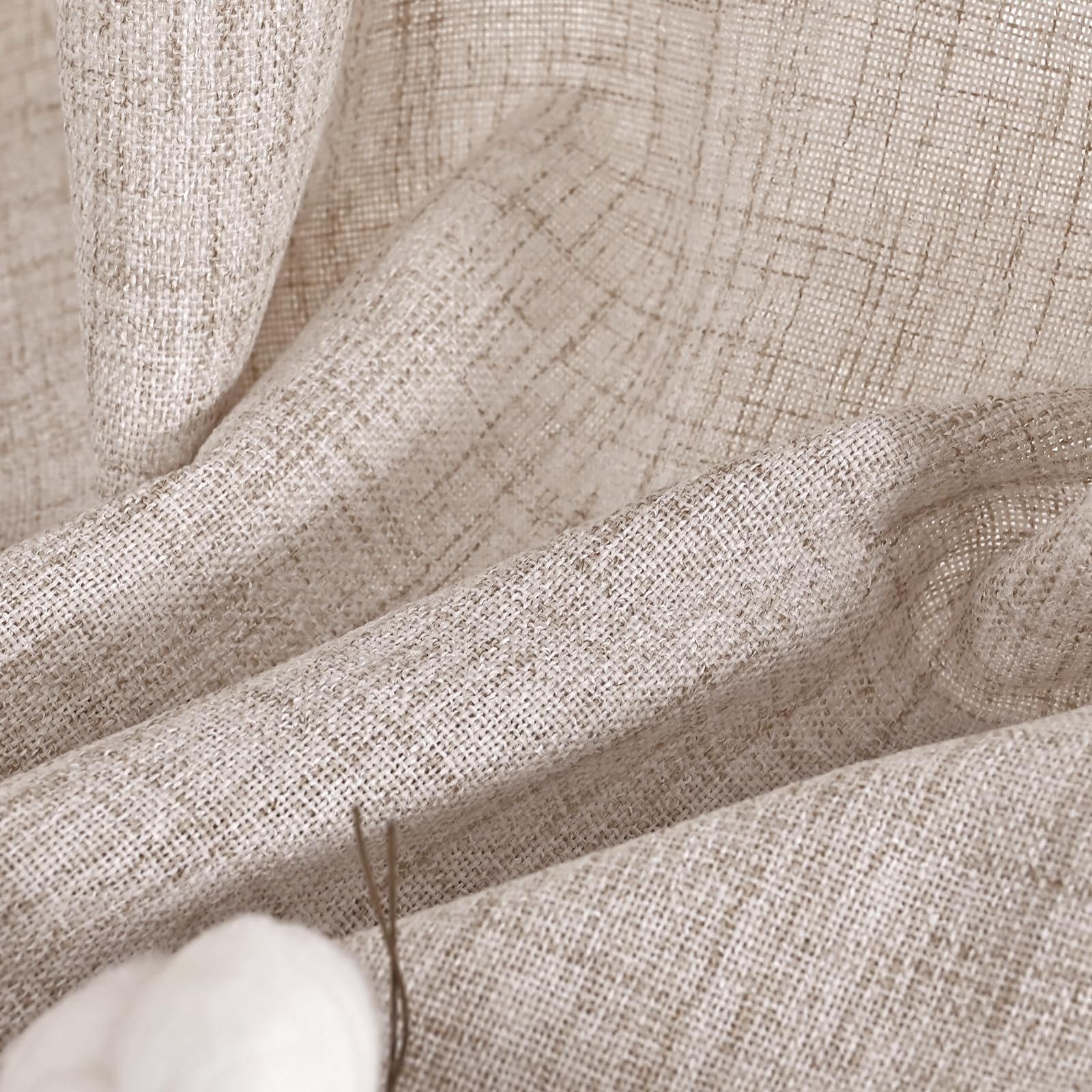 Natural Linen Curtains 63 Inch Length 2 Panels (2 Count)