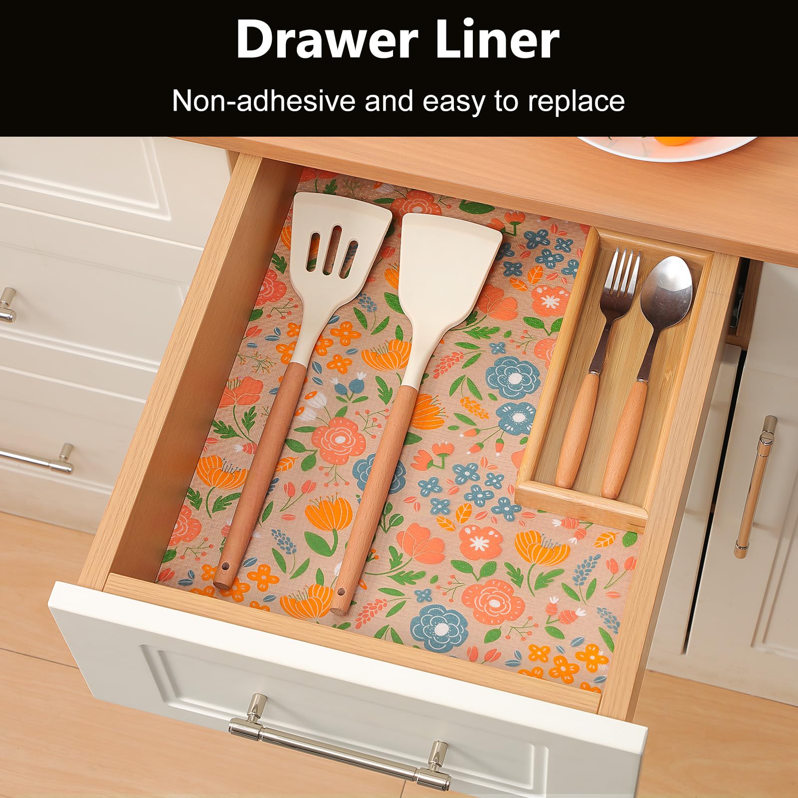 Shelf Liner for Kitchen Cabinets (10 Sq Ft)