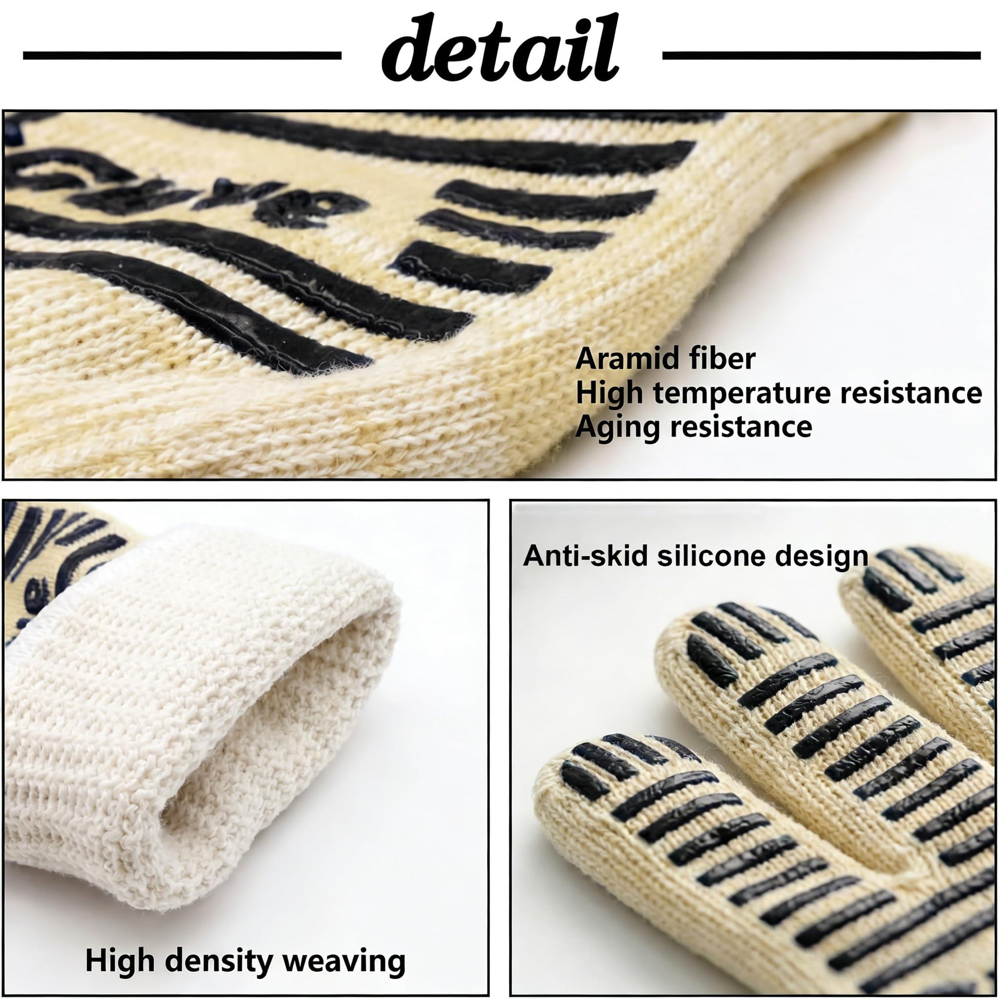 Oven Gloves Heat Resistant 540 Degrees Grilling Gloves (9 Ounce)