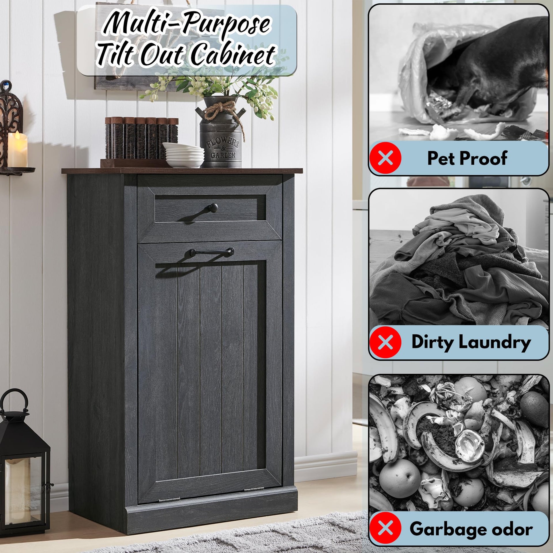 Tilt Out Laundry Hamper Cabinet