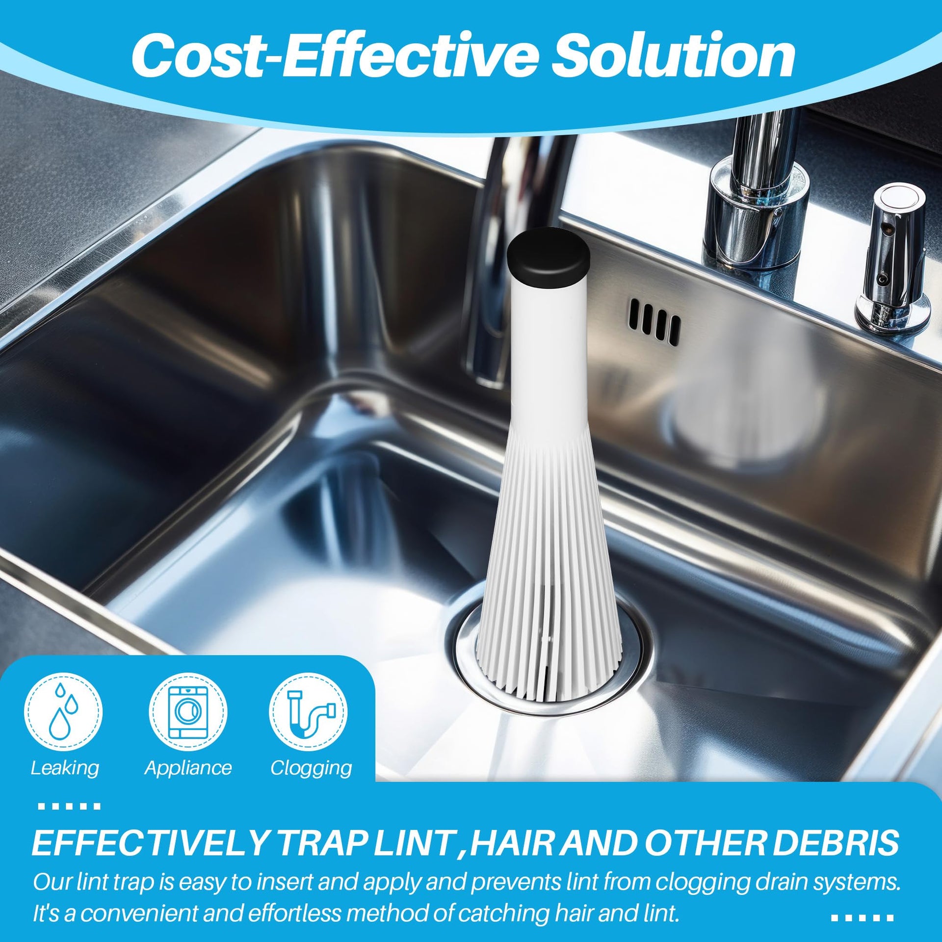 3 Pack Lint Trap for Washer and Utility Sink Drains (3 Count)