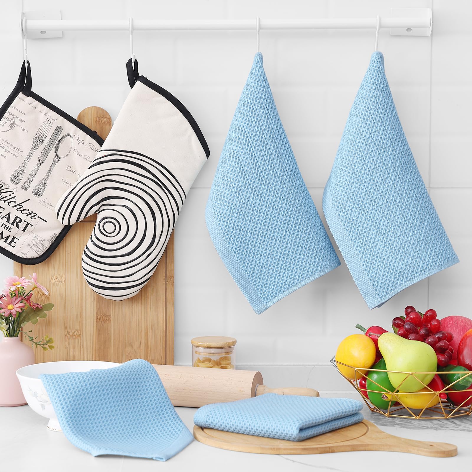 100% Cotton Waffle Weave Kitchen Dish Cloths 12 (12 Count)