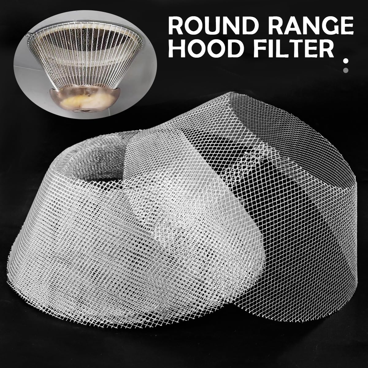 10 Pcs Round Range Hood Filters Filter Replacement Grease Net for Kitchen Range Hood (10 Count)
