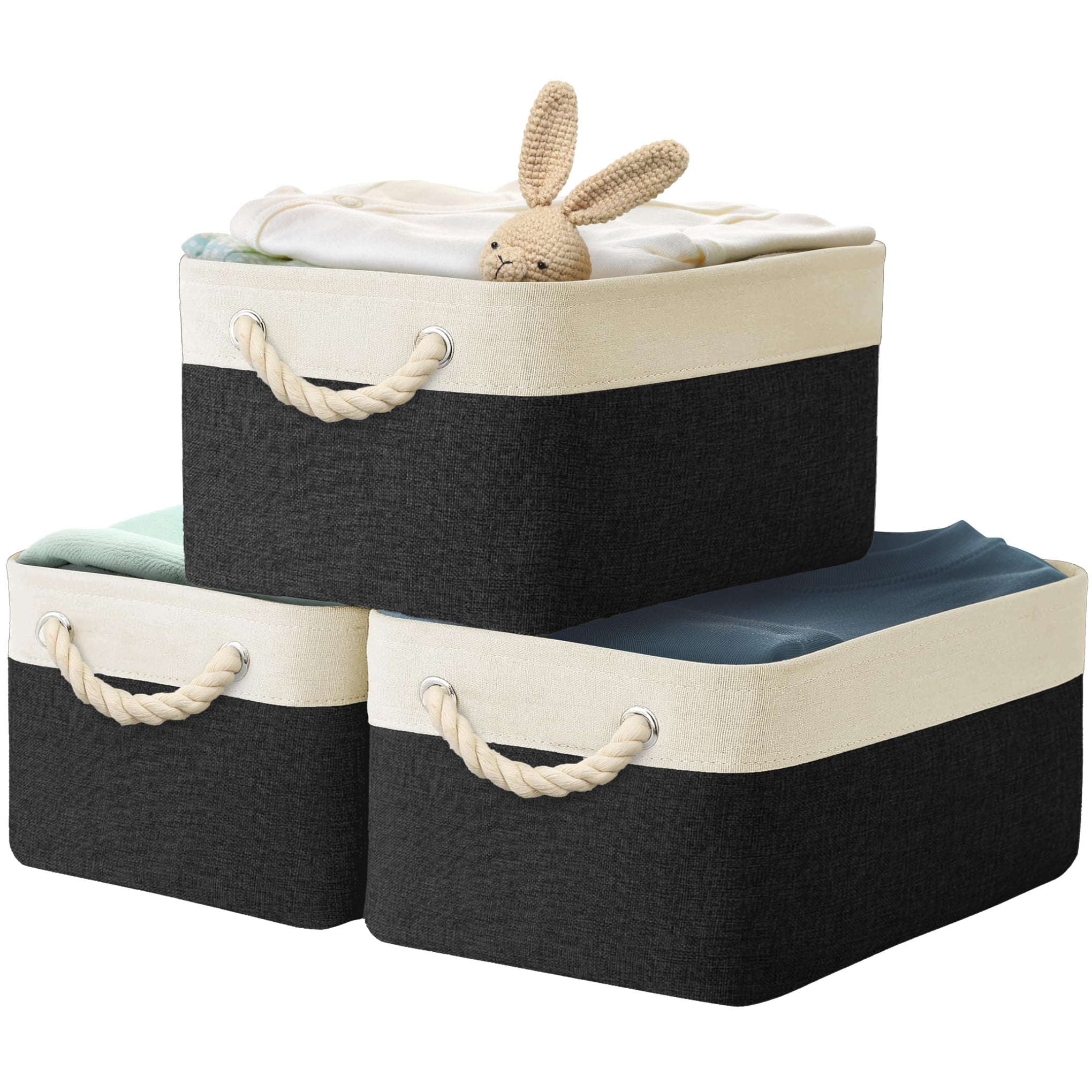 15.7" x 12" Wide & Low Fabric Storage Bin (3 Count)