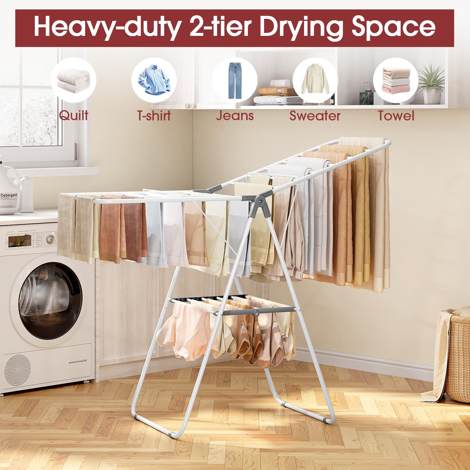 PEXCHASER Foldable Clothes Drying Rack