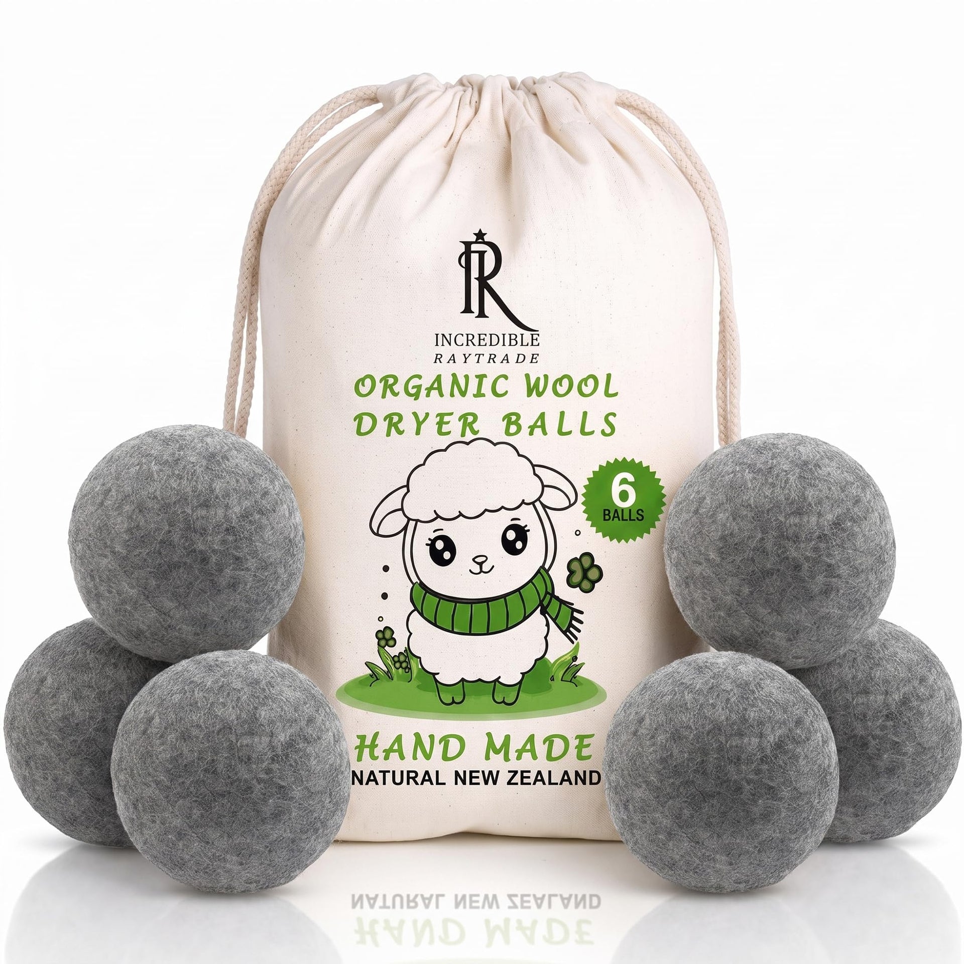 RAYTRADE Wool Dryer Balls 6 (6 Count)