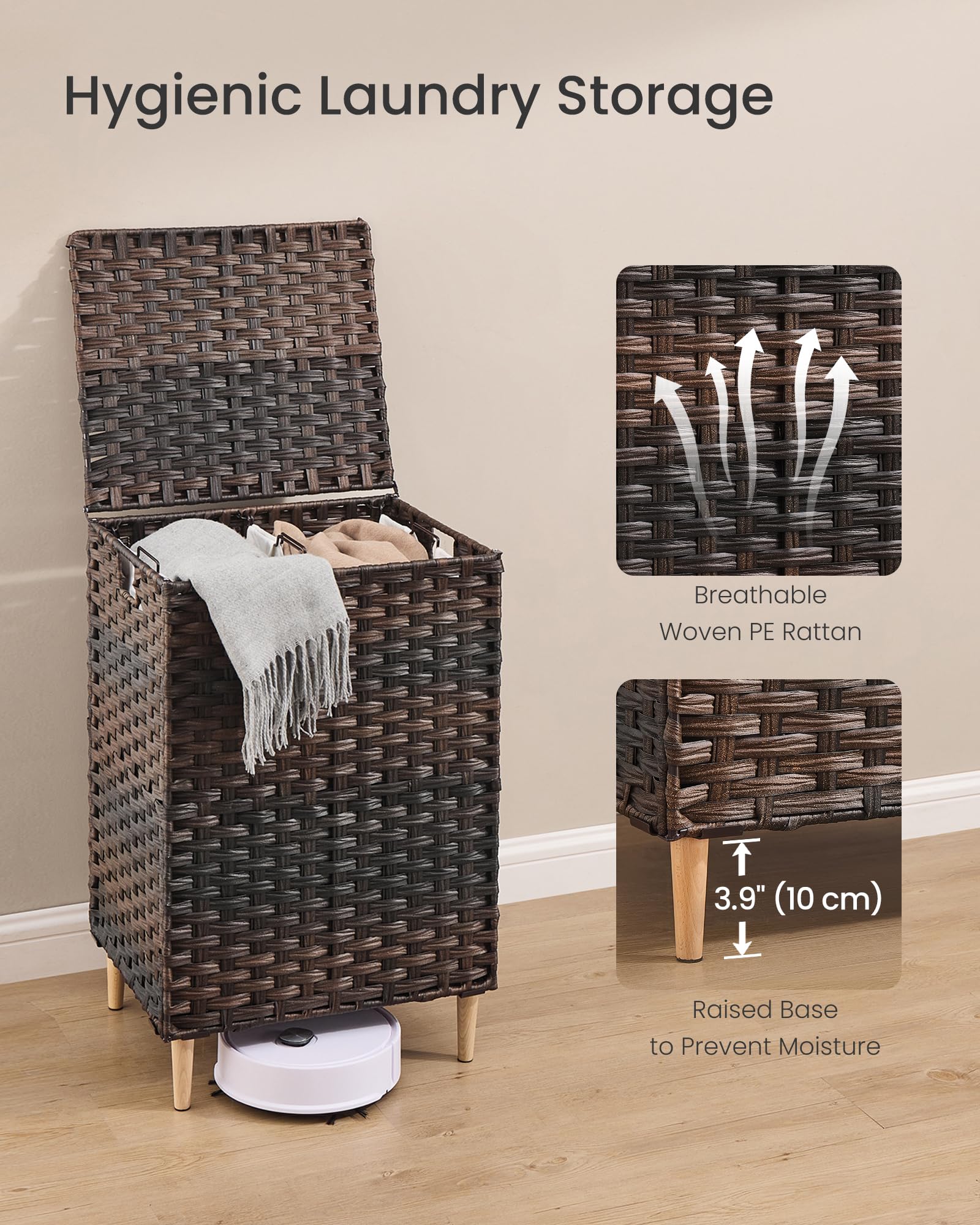 2 Section Laundry Hamper with Lid