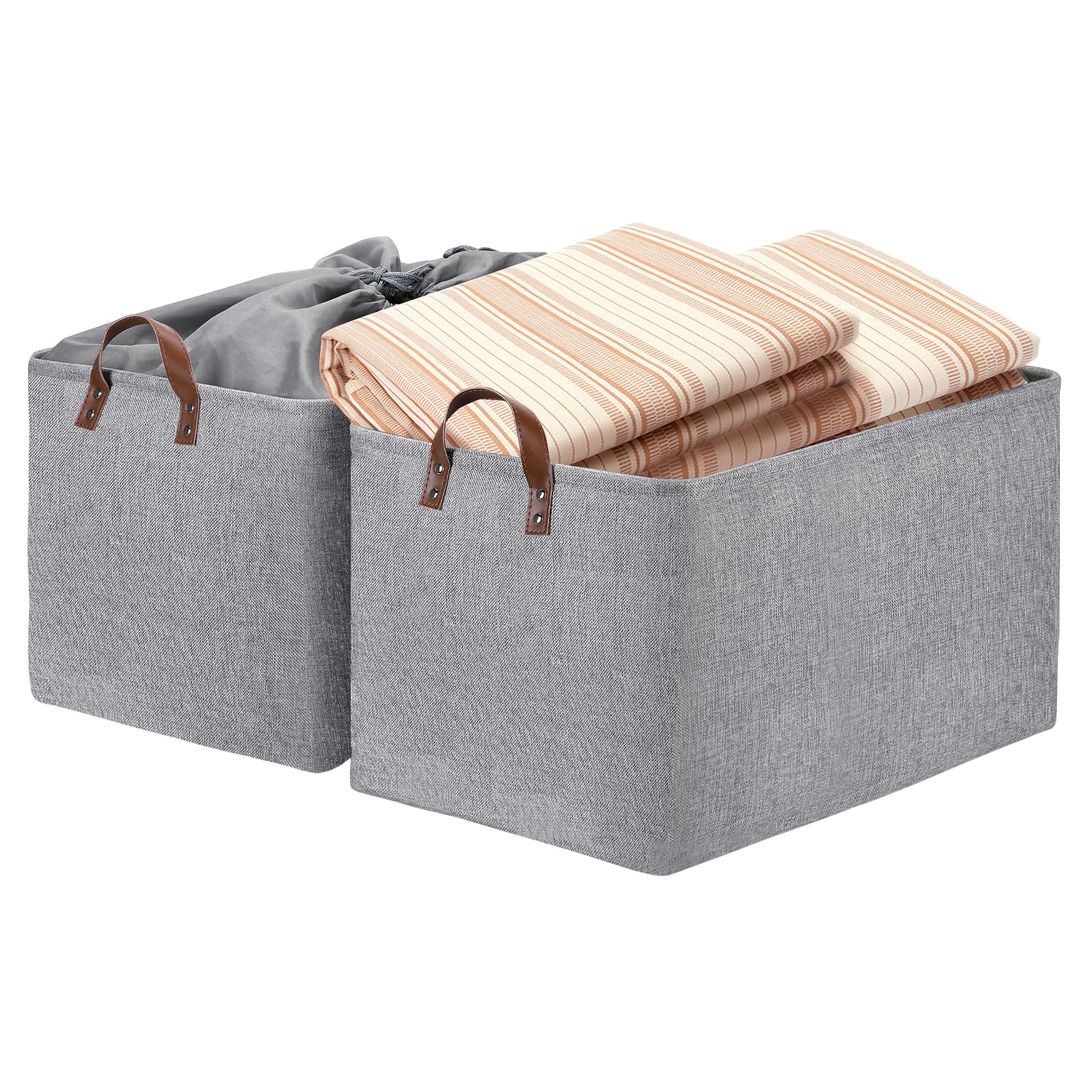 Large Grey Storage Baskets 70L Oversized Dog Toy Bin Basket