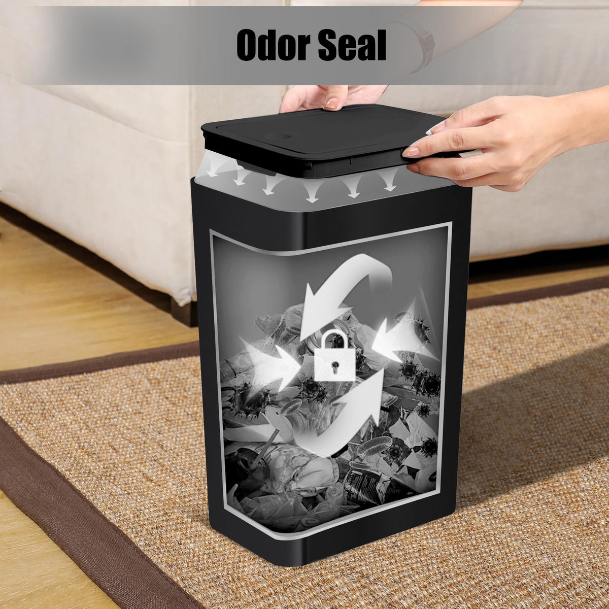 Bathroom Trash Can with Lid (2 Count)