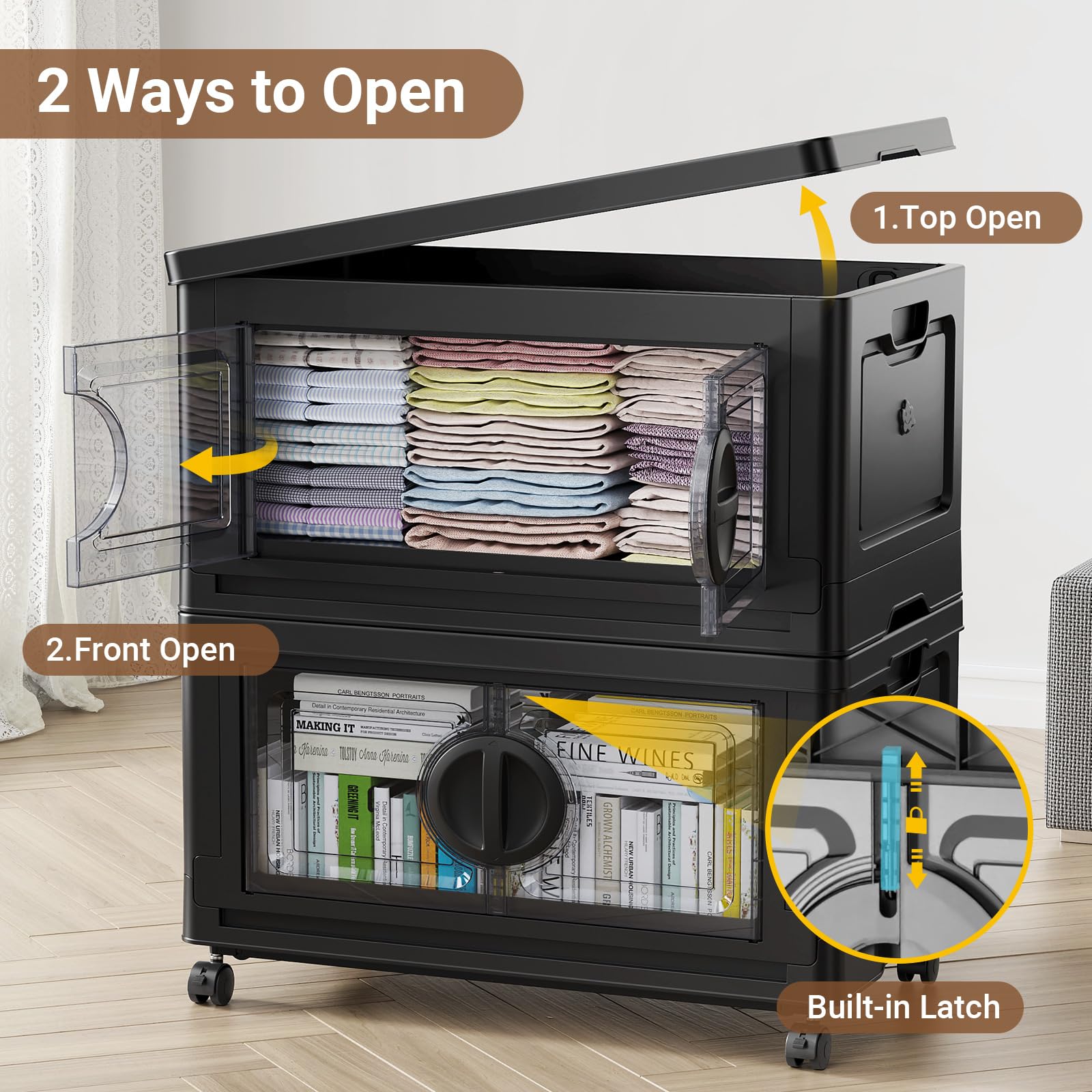 480Qt Lockable Stackable Storage Bins with Lids (4 Count)