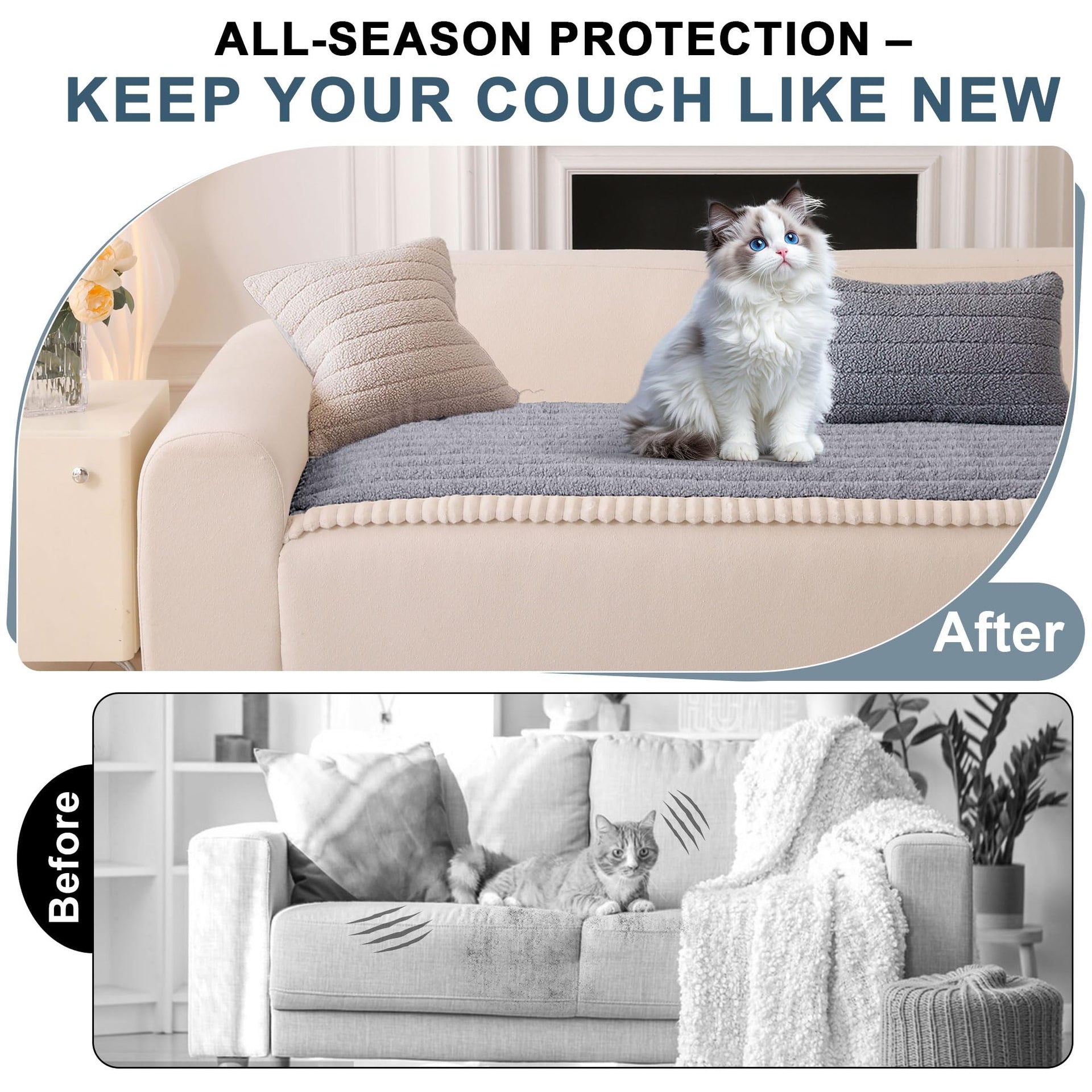 Couch Covers for Sofa Pet Friendly (3 Count)