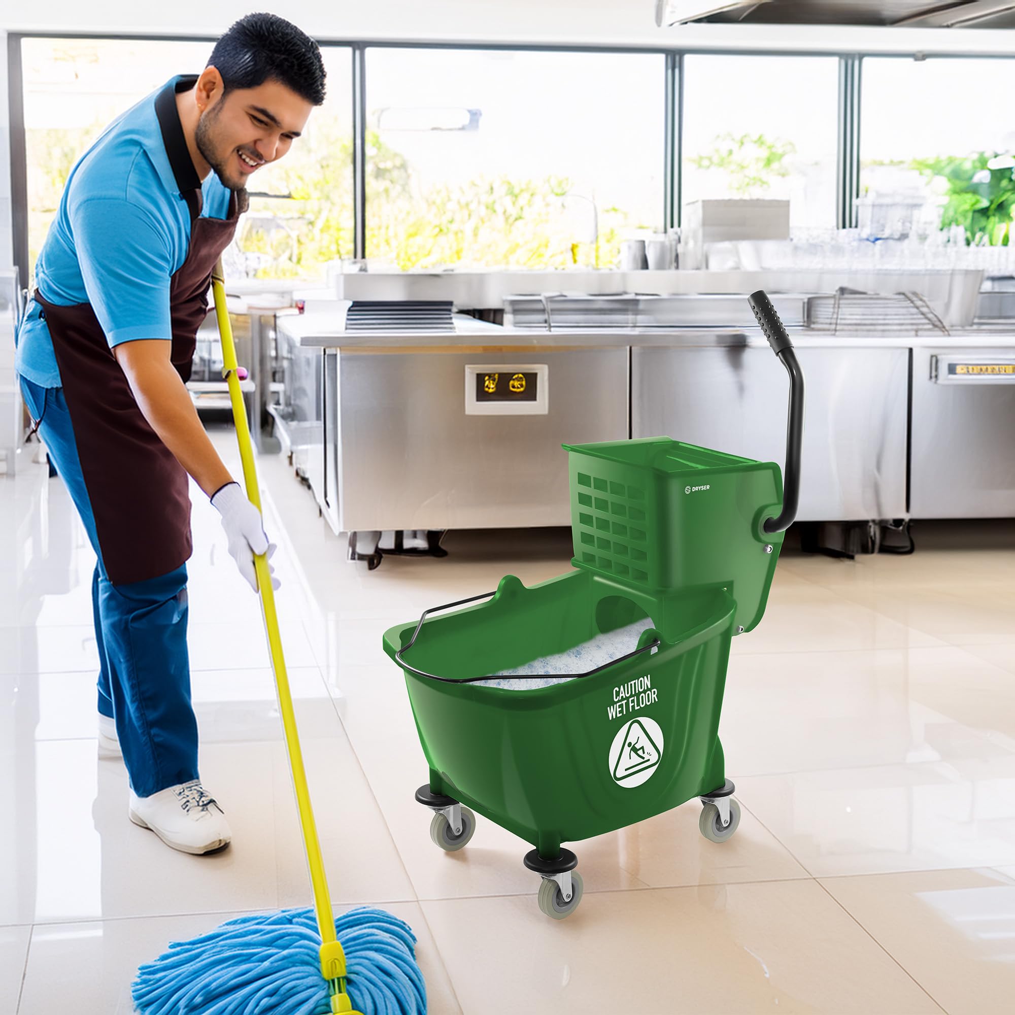 Commercial Side Press Wringer Combo Mop Bucket