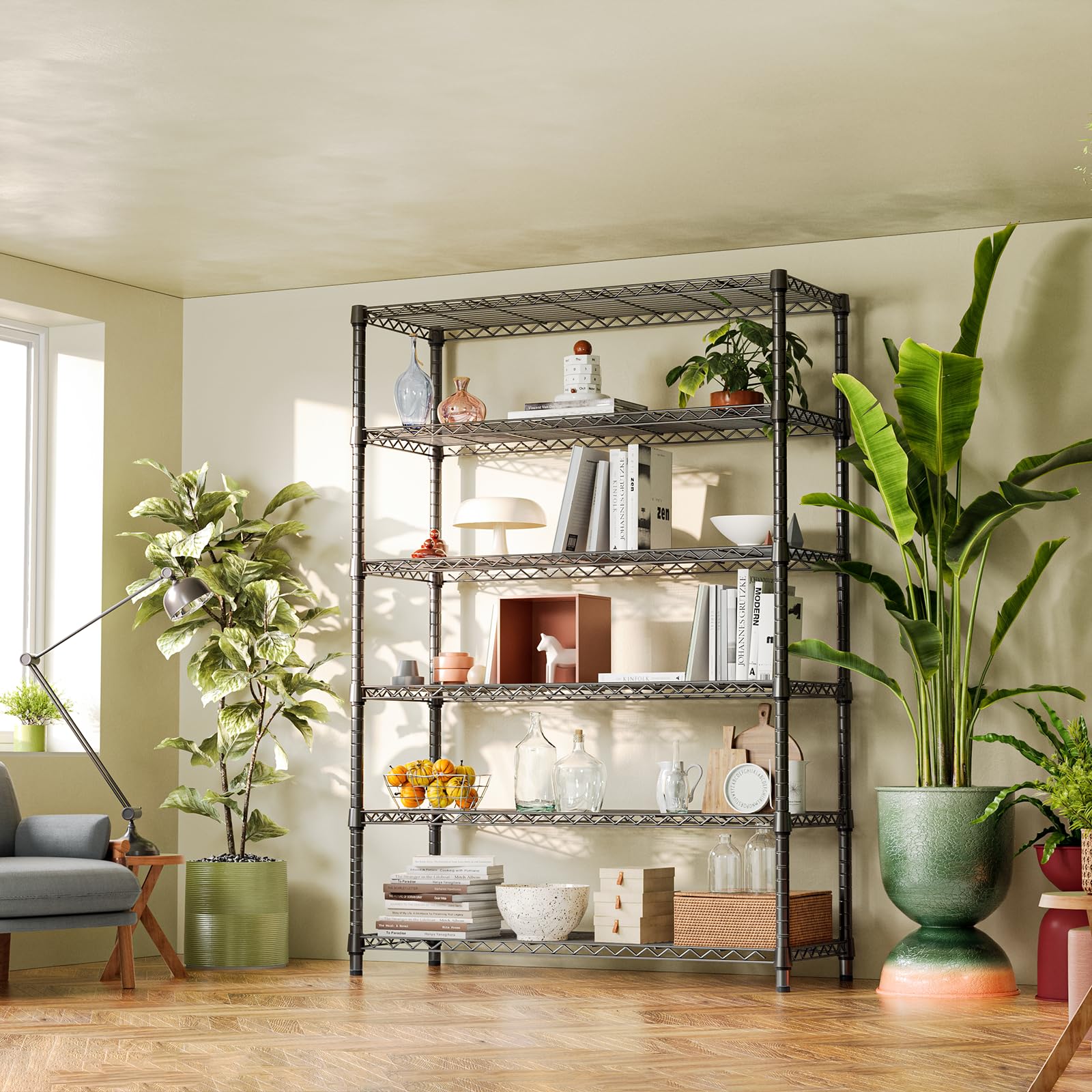 6 Tier Heavy Duty Metal Wire Shelving Unit