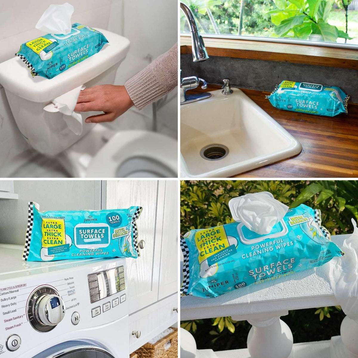 Single Surface Wipes with Bleach (100 Count)