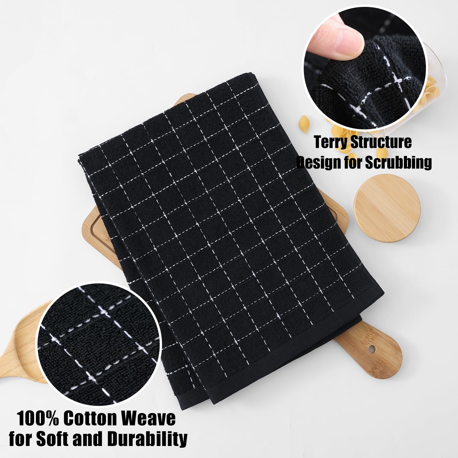 100% Cotton Terry Kitchen Towels (4 Count)