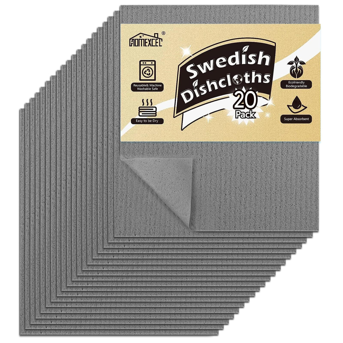 20PK Swedish Dishcloths for Kitchen (20 Count)
