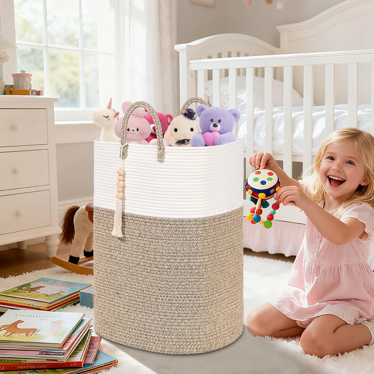 Woven Laundry Basket for Clothes (73.92 Ounce)