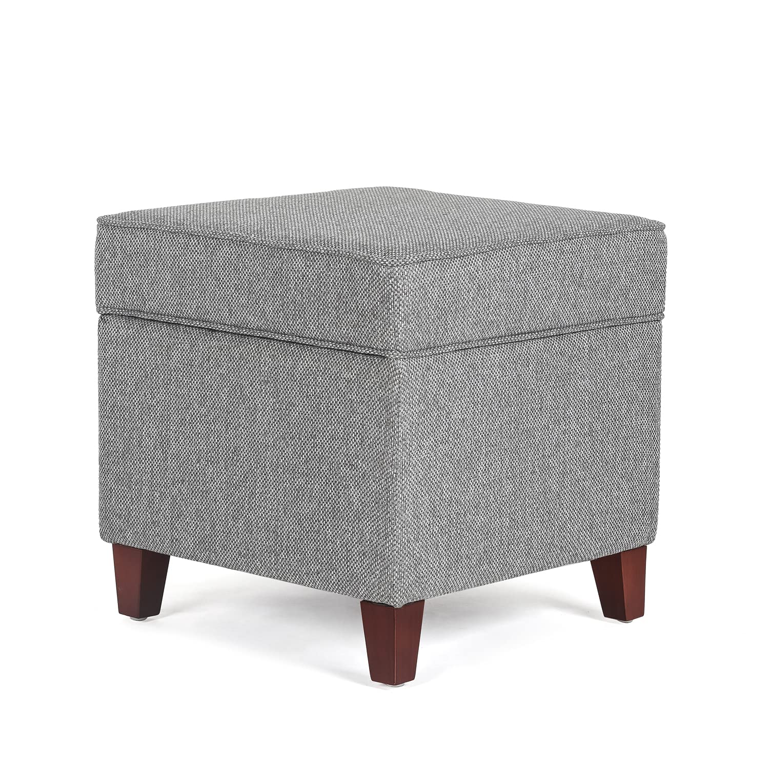 17 Inch Square Linen Storage Ottoman for Living Room & Bedroom