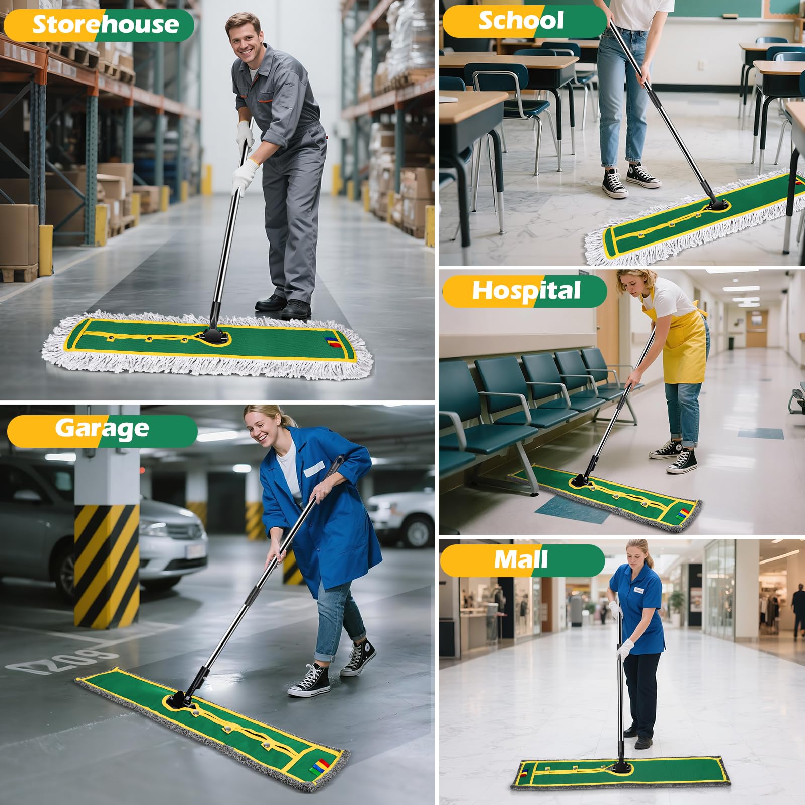 42" Commercial Dust Mop for Floor Cleaning