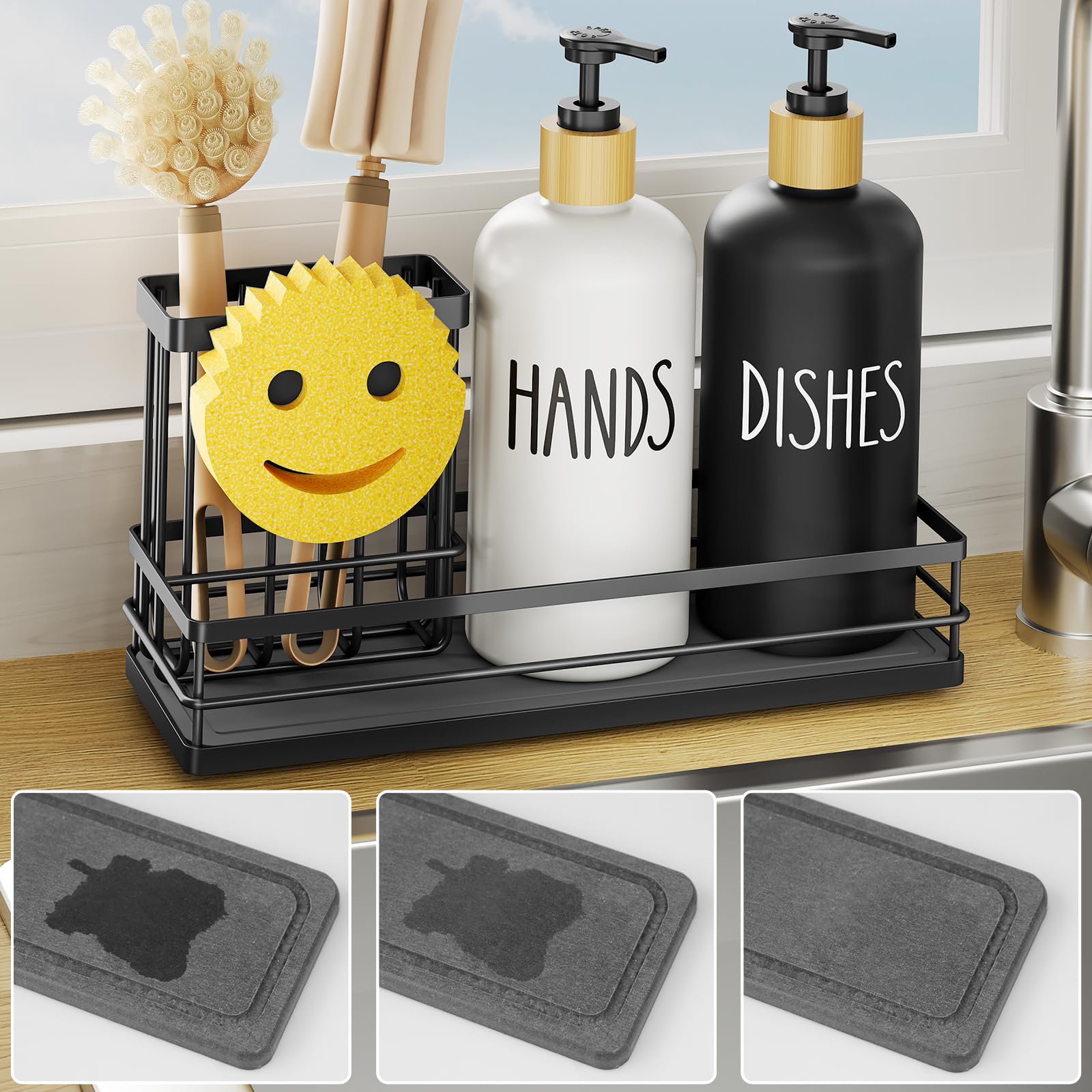 Kitchen Dish Soap Dispenser Set