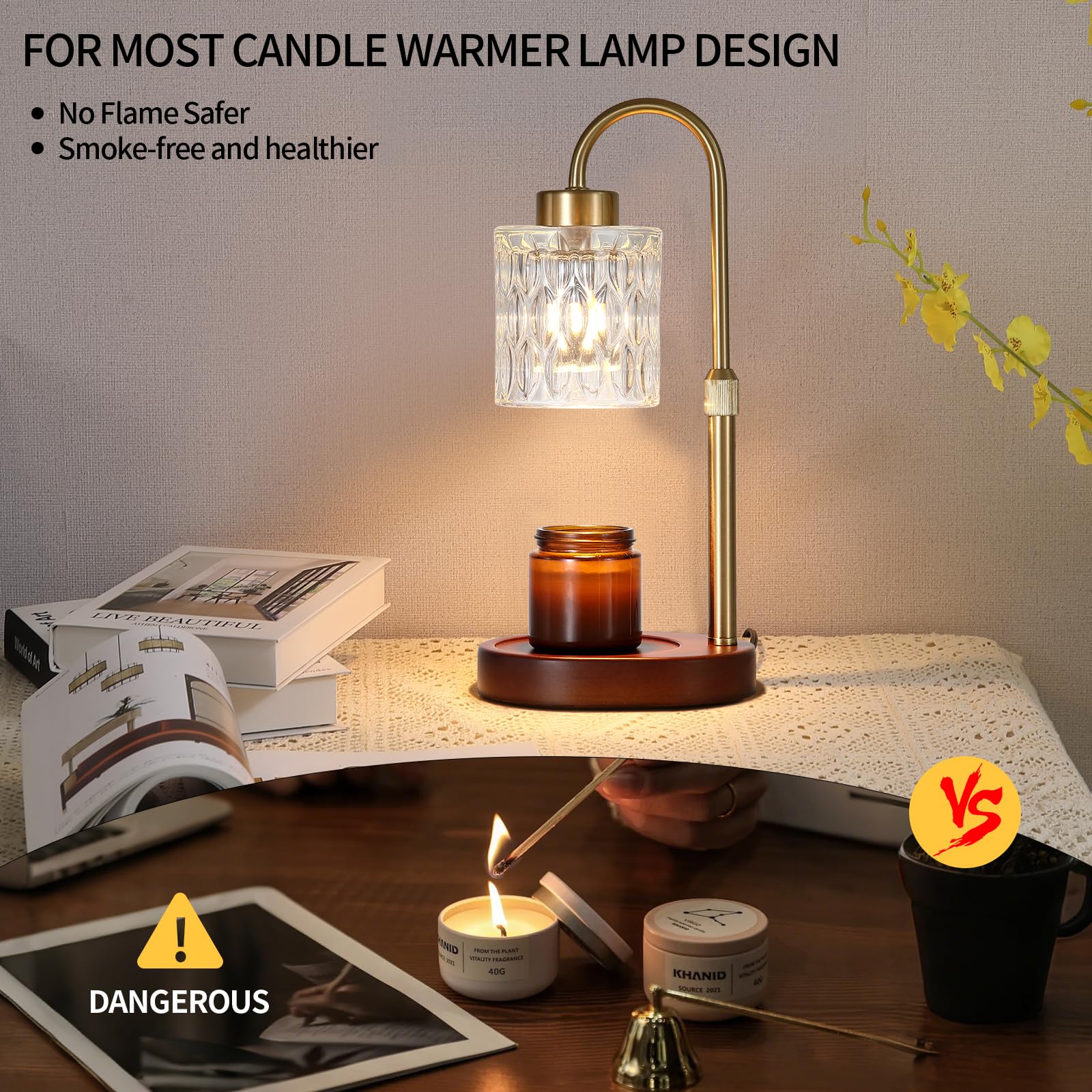 Candle Warmer Lamp with Dimmer and Timer