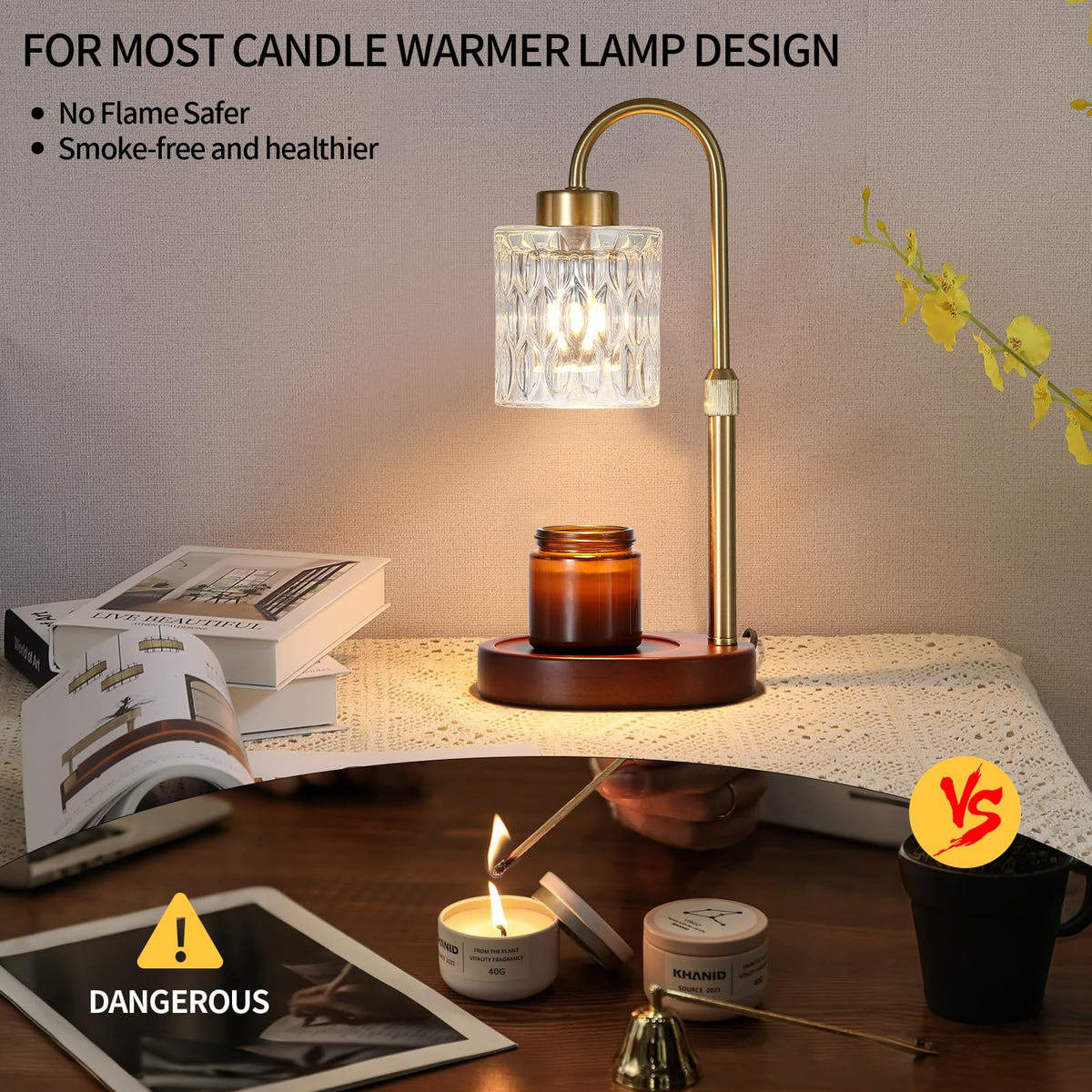 Candle Warmer Lamp with Dimmer and Timer