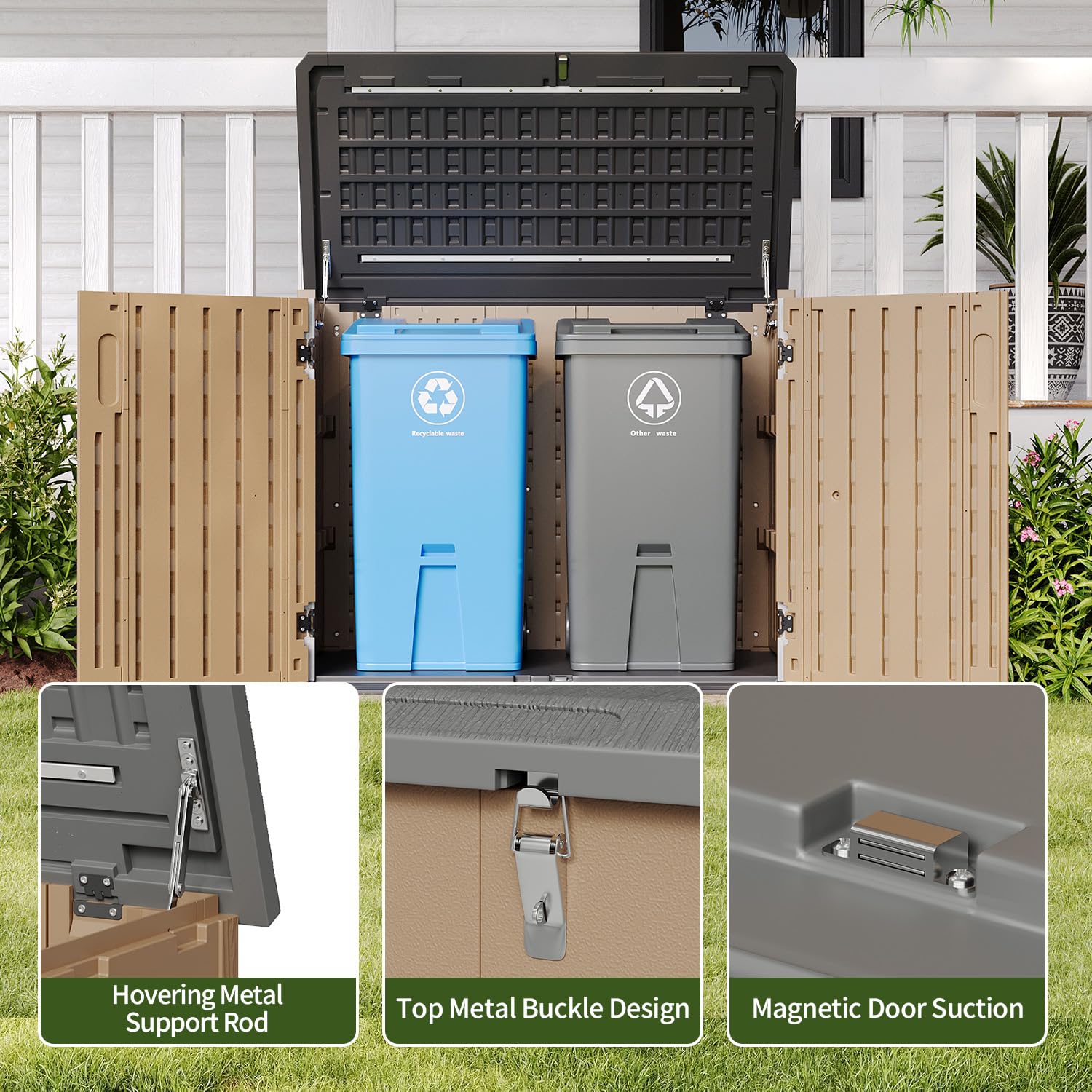 Outdoor Storage Cabinet 35 Cu.Ft 2 Shelves