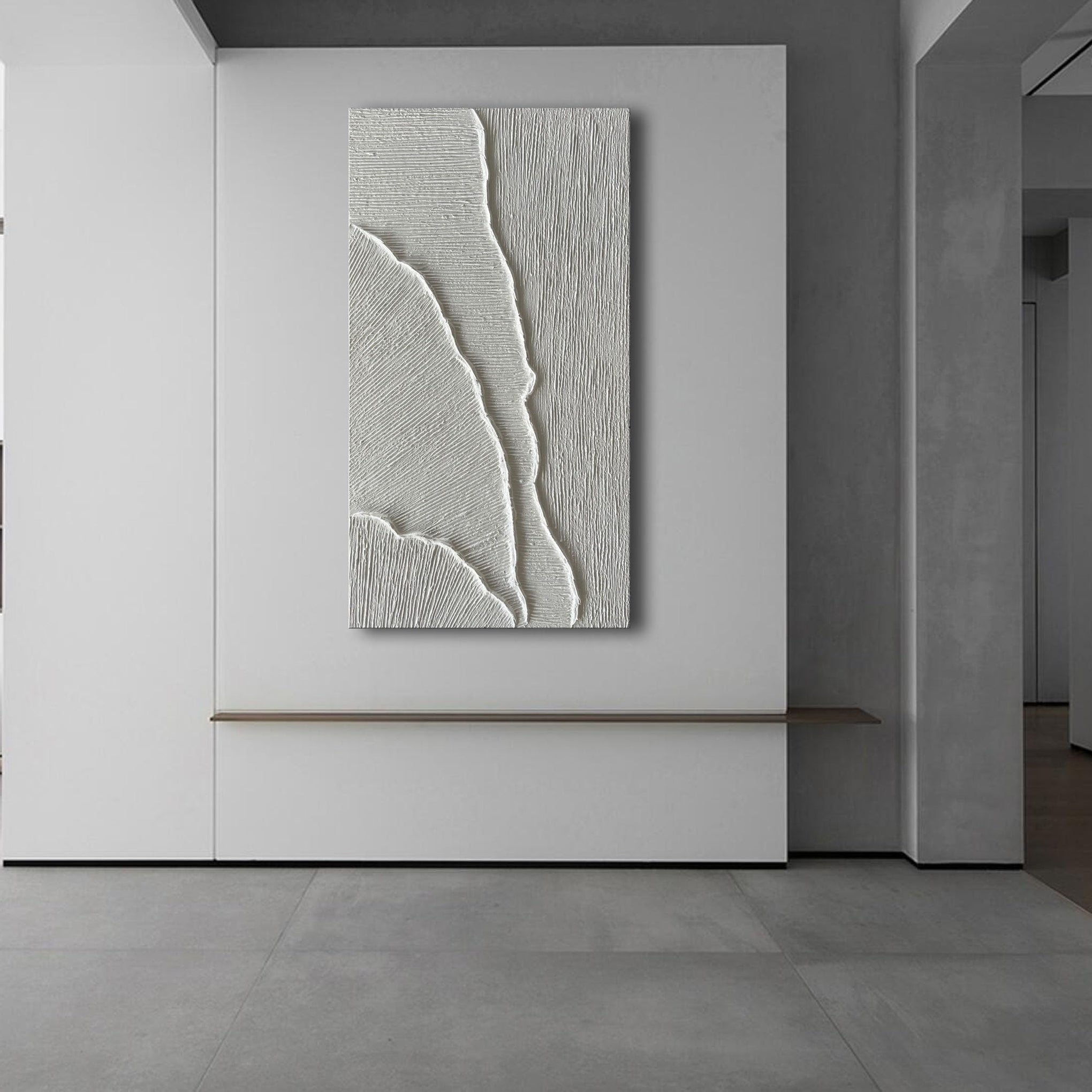 Thick Texture White Abstract Oil Painting Thick Texture Texture Beach Wave Landscape Painting Family Wall Art Deco Oil Painting 24X48 Inches