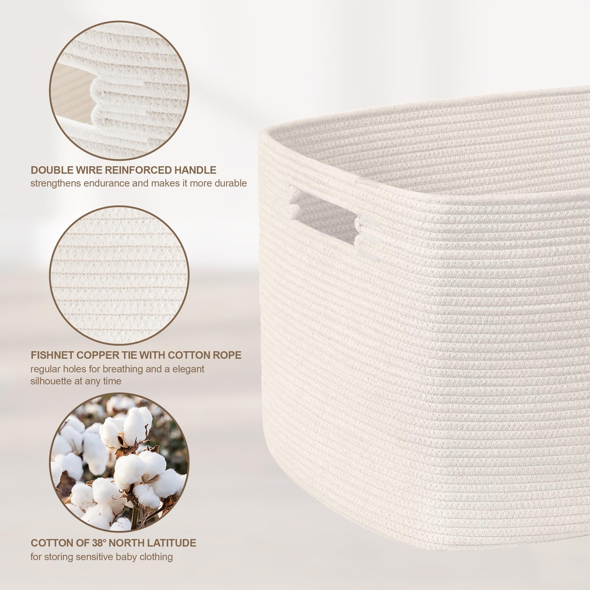 100L Extra Large Woven Laundry Basket Hamper with Handles