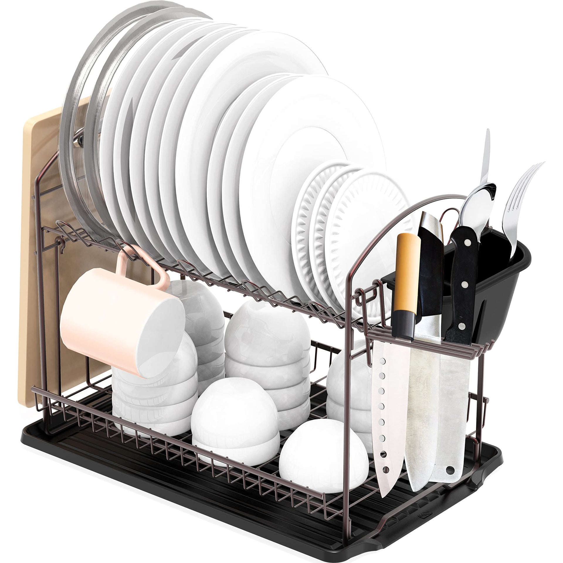 2 Tier Dish Rack with Drainboard