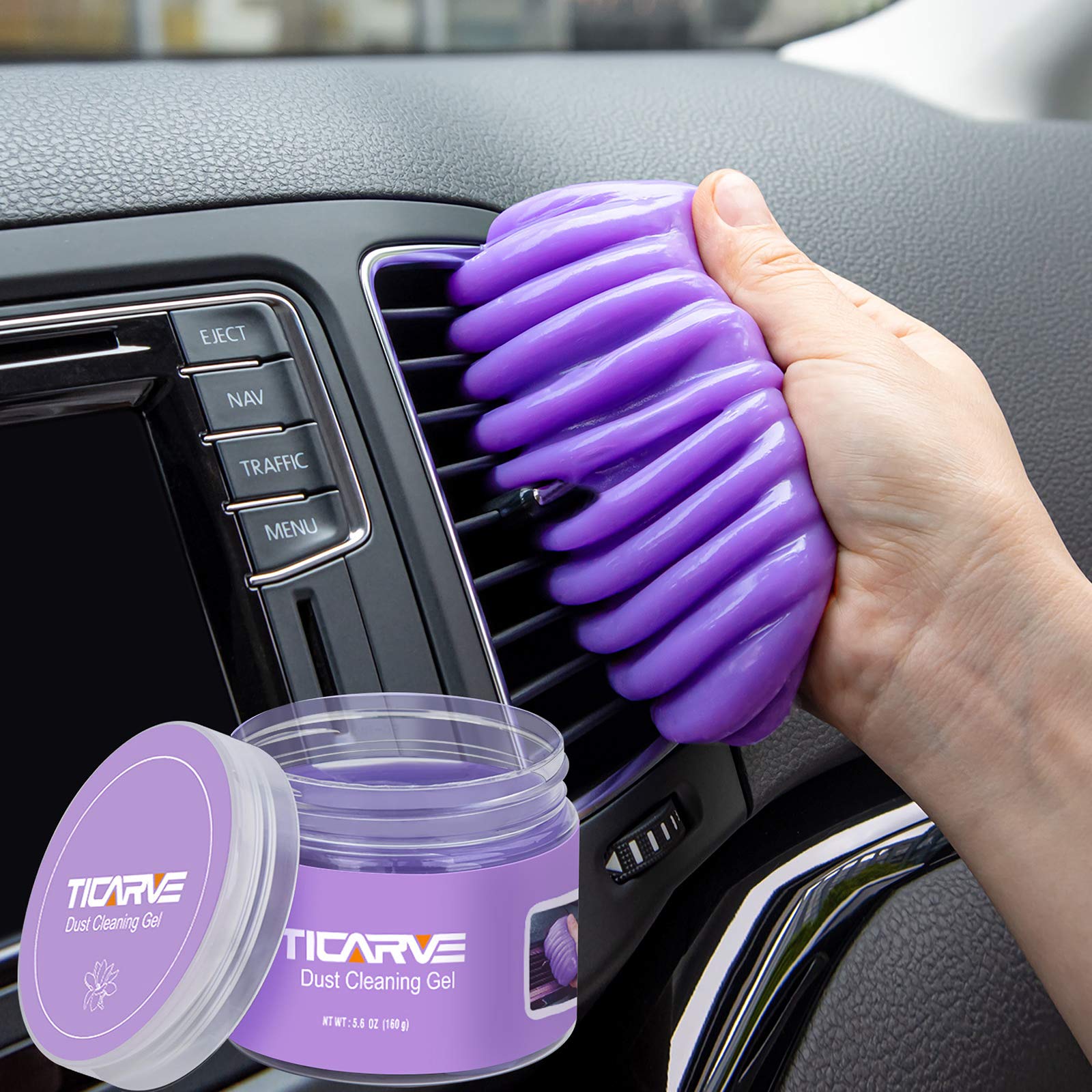 Cleaning Gel for Car Detailing Car Vent Cleaner Cleaning Putty Gel Auto Car Interior Cleaner Dust Cleaning Mud for Cars and Keyboard Cleaner Cleaning Slime Purple (5.7 Ounce)